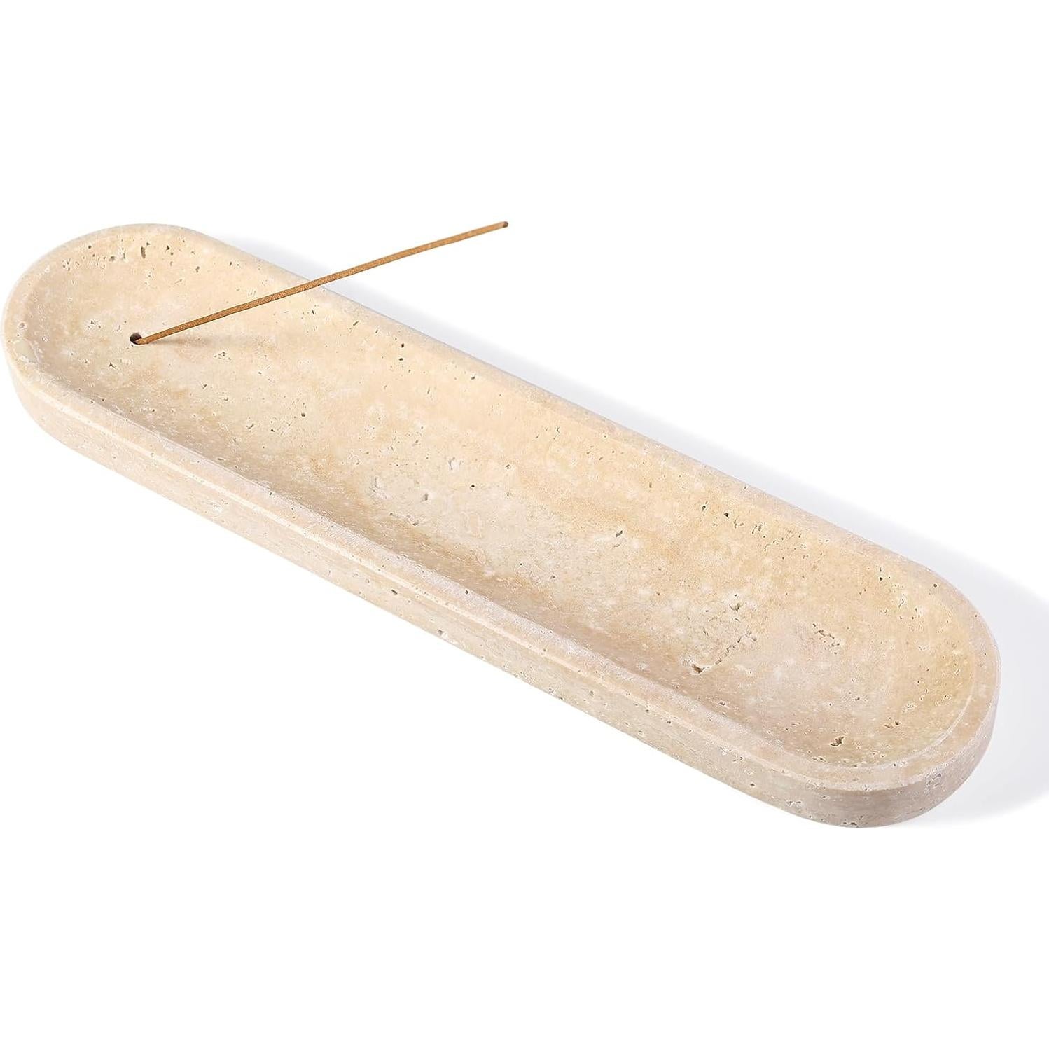 Soporte de Incienso Koville de Travertino Beige 30.48 cm