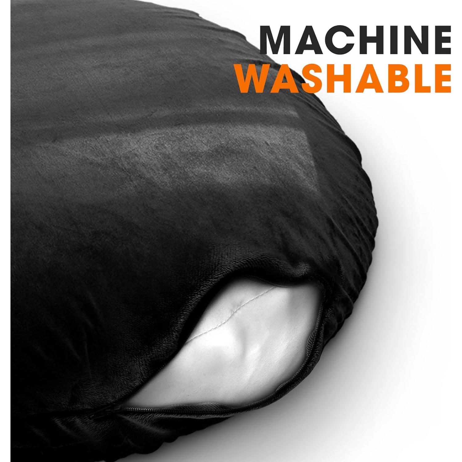 Almohadón de Piso Extra Grande Colección Cheer 81 cm Redondo Negro