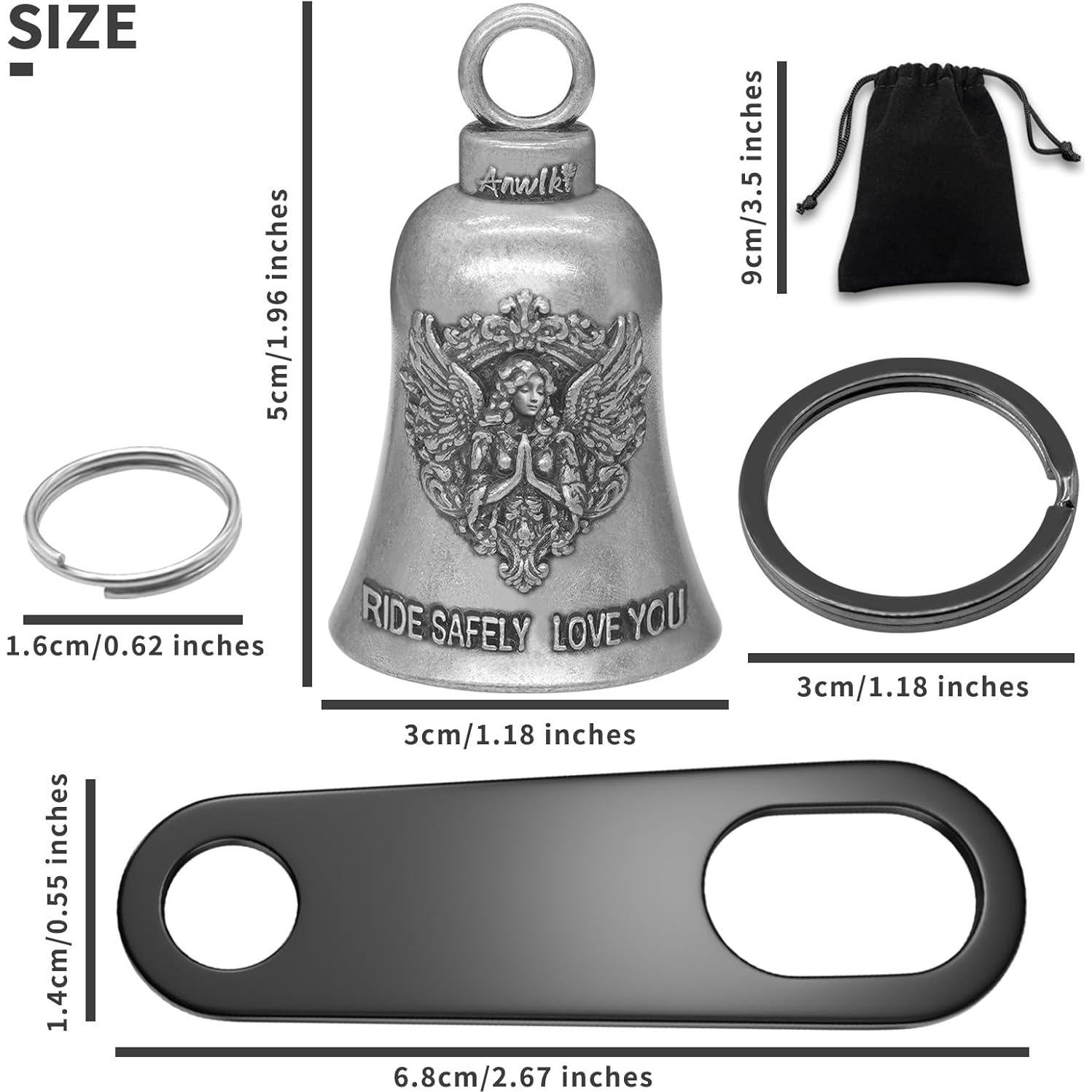 Campana de Suerte Guardian Biker con Soporte y Accesorios