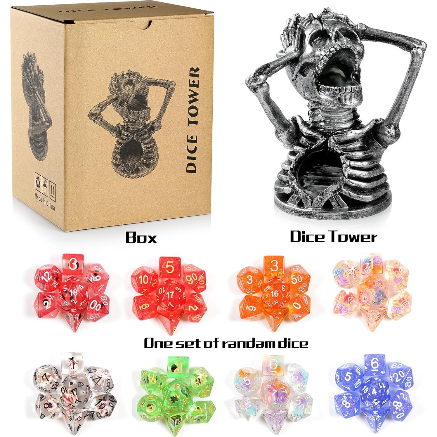 Torre de Dados DNDND Calavera para Juegos de Mesa RPG