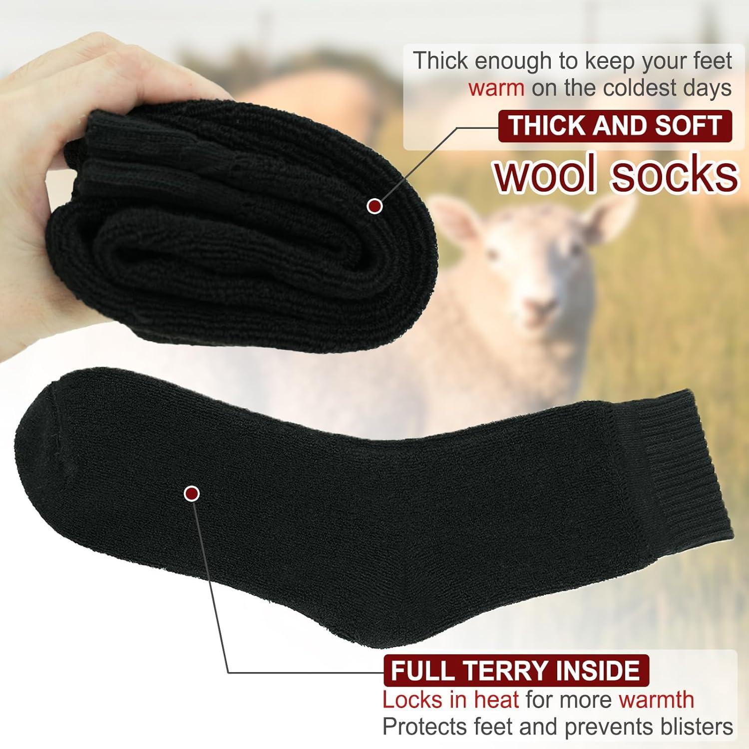 VoJoPi 5 Pares Calcetines Térmicos de Lana para Hombres