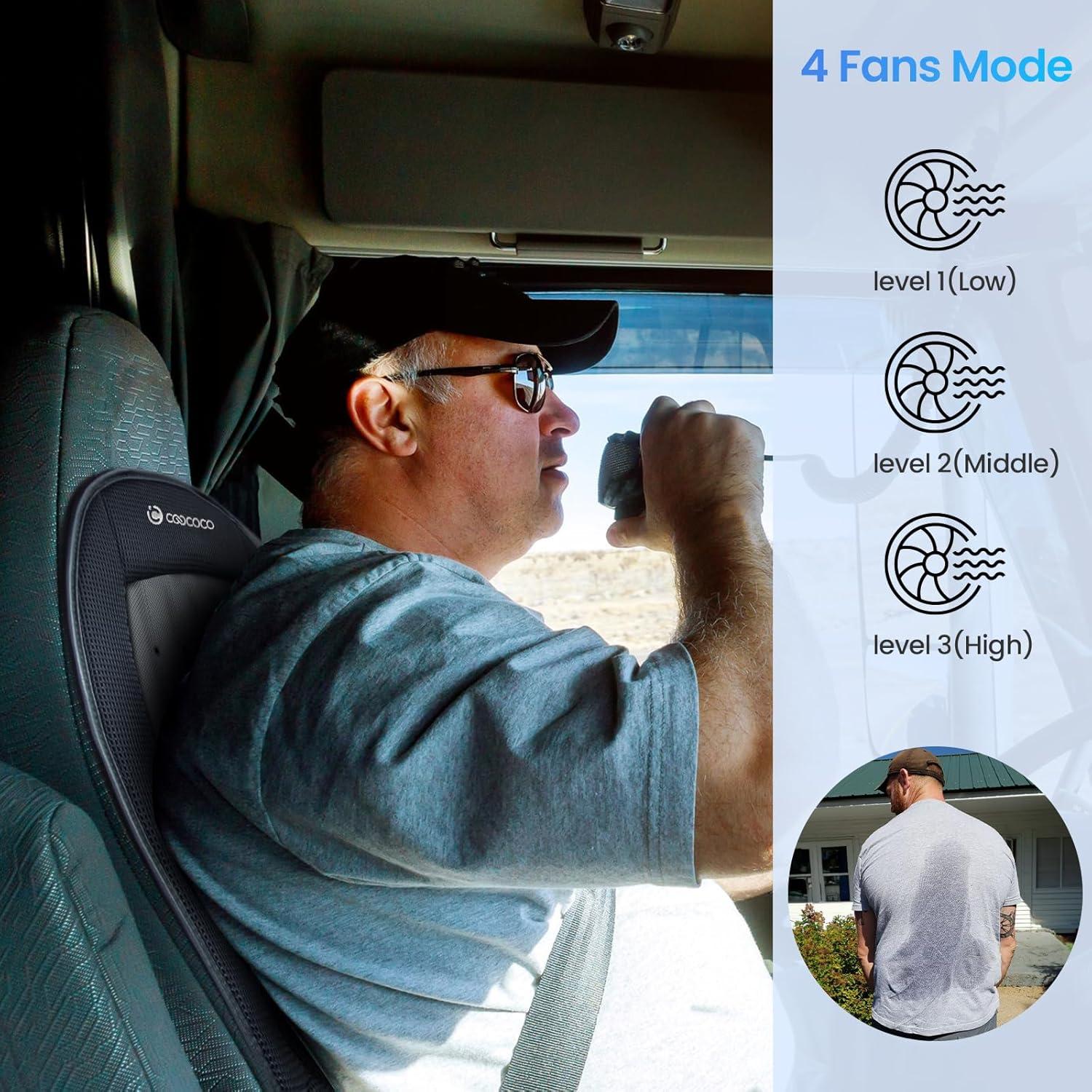 Cojín de Asiento Refrigerante CooCoCo 12V Universal Negro