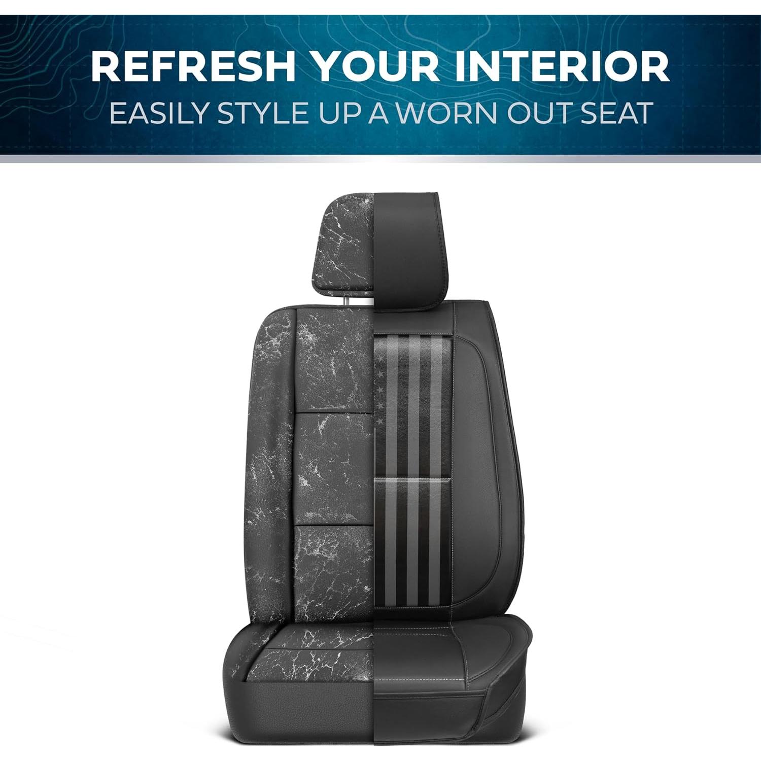 American Black Flag Seat Covers for Trucks, Cars, & SUV - Napa Leather US Car Seat Covers American Flag Truck Accessories - Car Seat Cover American Flag Car Accessories Car Seat Protector