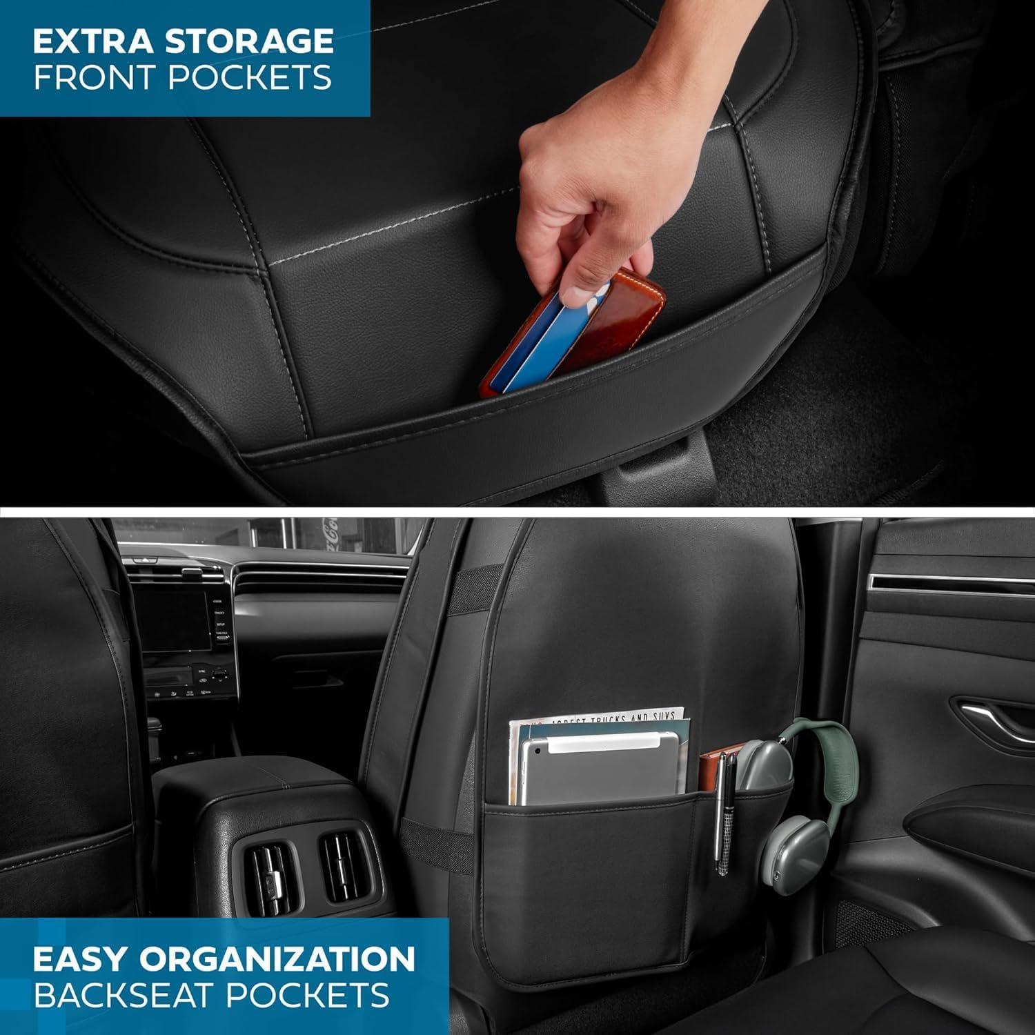 American Black Flag Seat Covers for Trucks, Cars, & SUV - Napa Leather US Car Seat Covers American Flag Truck Accessories - Car Seat Cover American Flag Car Accessories Car Seat Protector