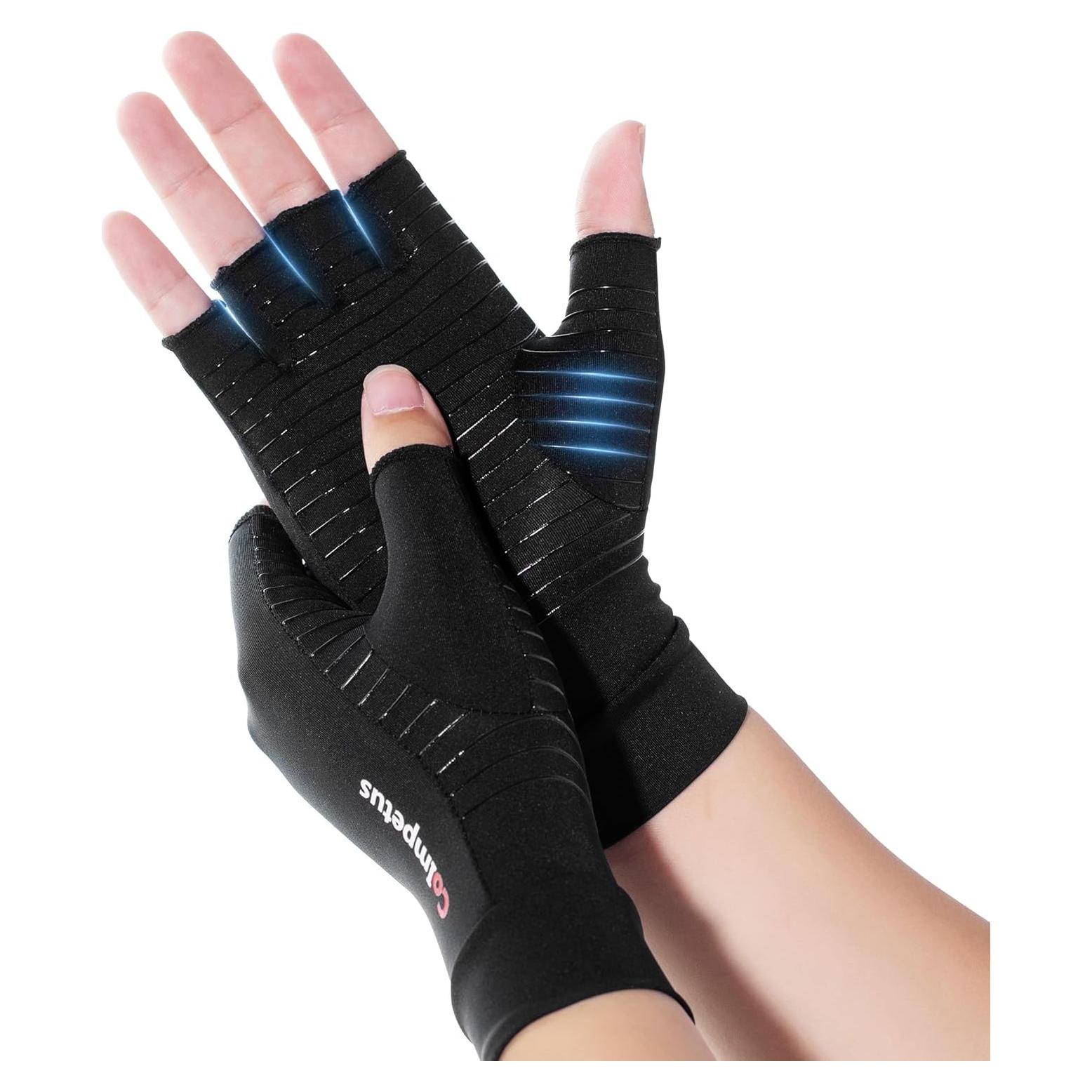 Guantes de Artritis de Cobre T001 Sin Dedos Transpirables