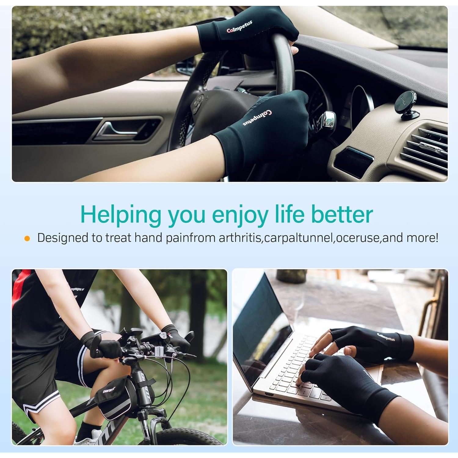 Guantes de Artritis de Cobre T001 Sin Dedos Transpirables