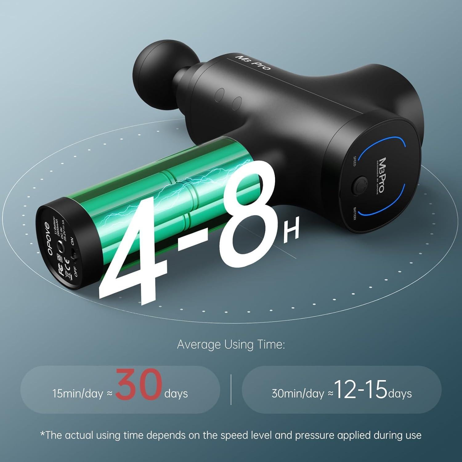 Pistola de Masaje Opove M3 Pro 2 Percusiva Negra 12mm 31.75kg