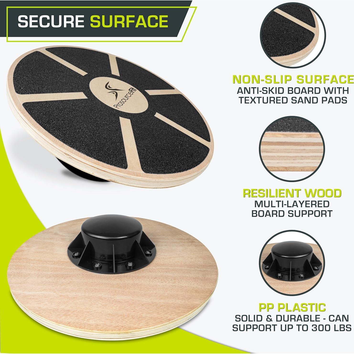 Tabla de Equilibrio ProsourceFit de Madera Antideslizante 39.5cm