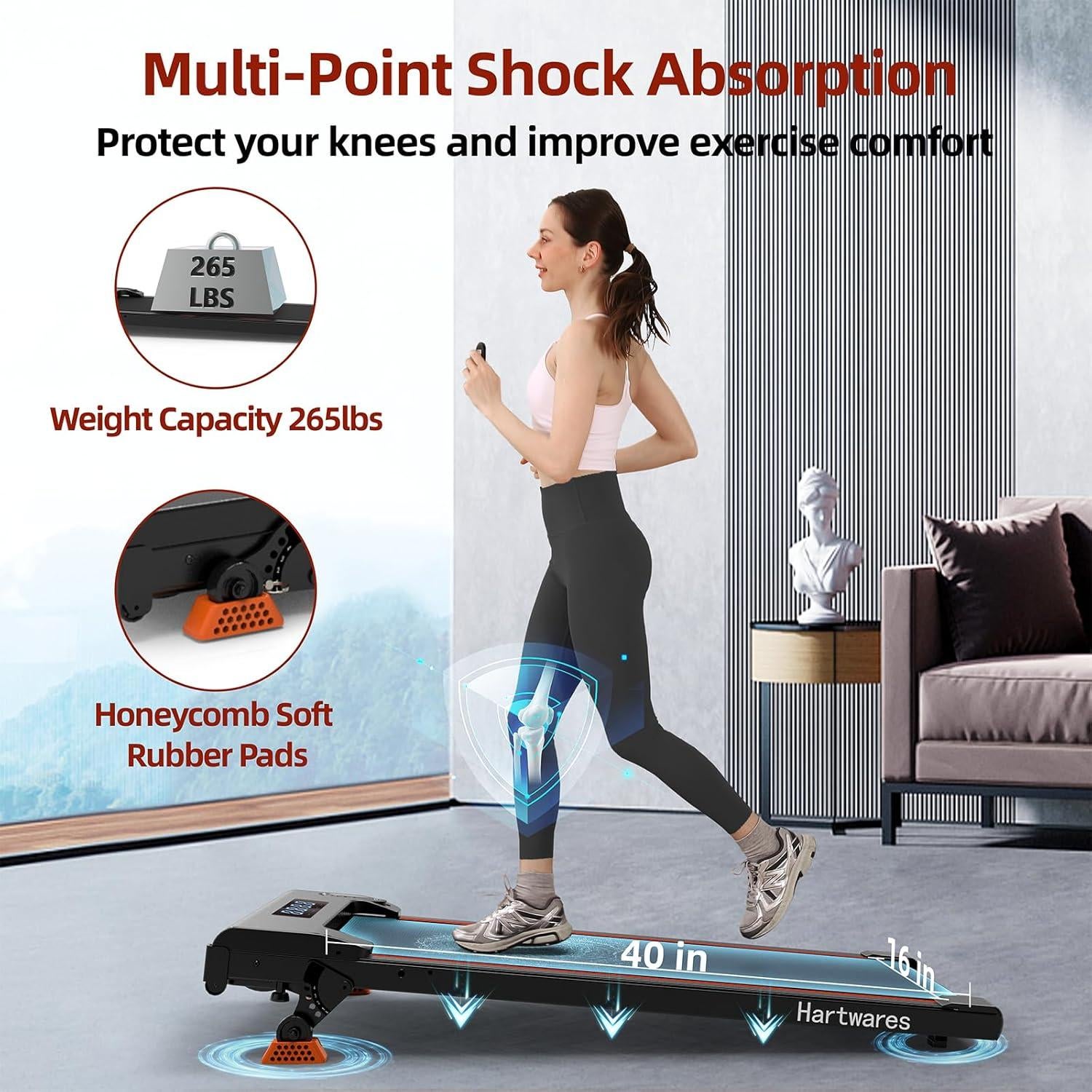 Caminadora Bajo Escritorio Hartwares HW-WPI01 2.5HP Silenciosa