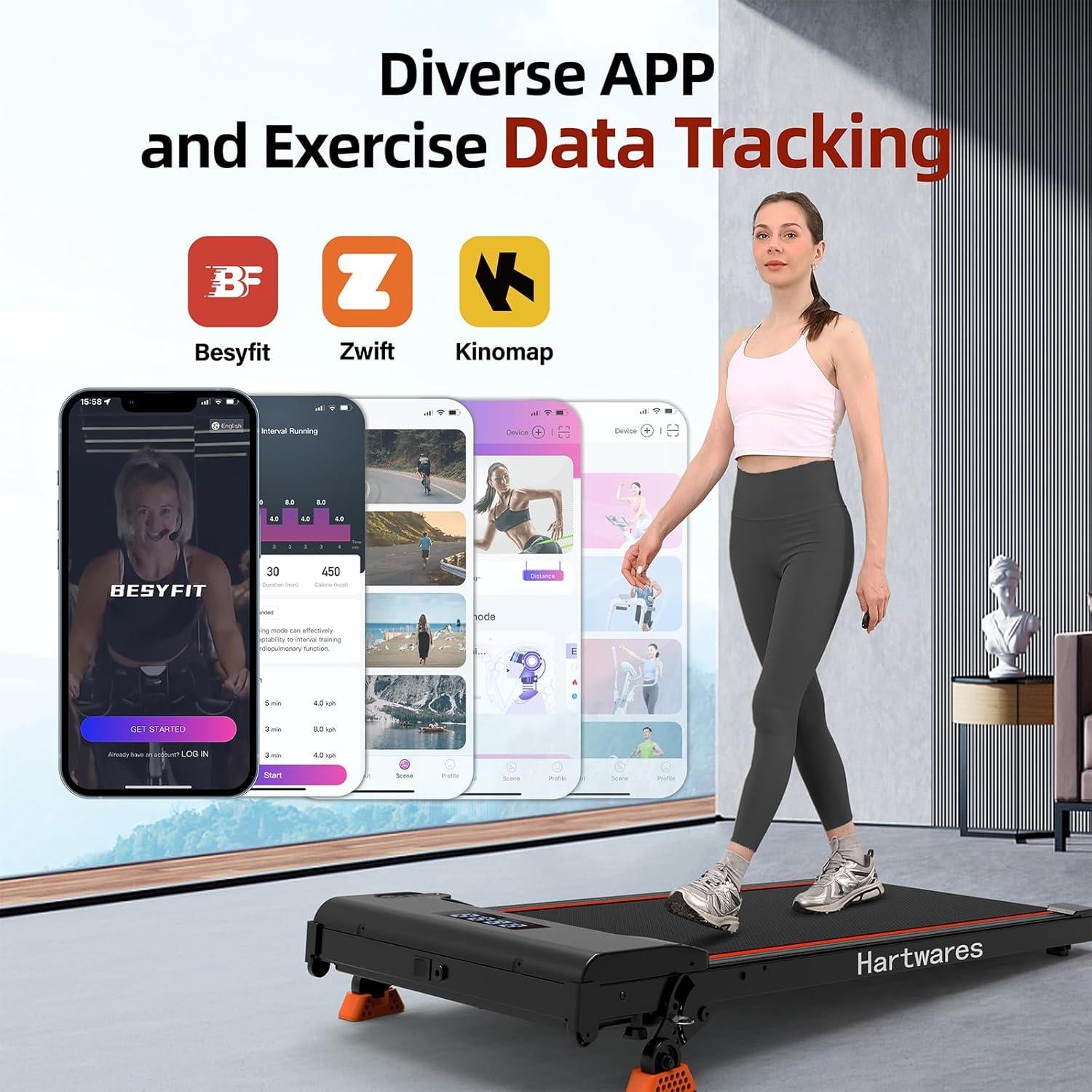 Caminadora Bajo Escritorio Hartwares HW-WPI01 2.5HP Silenciosa