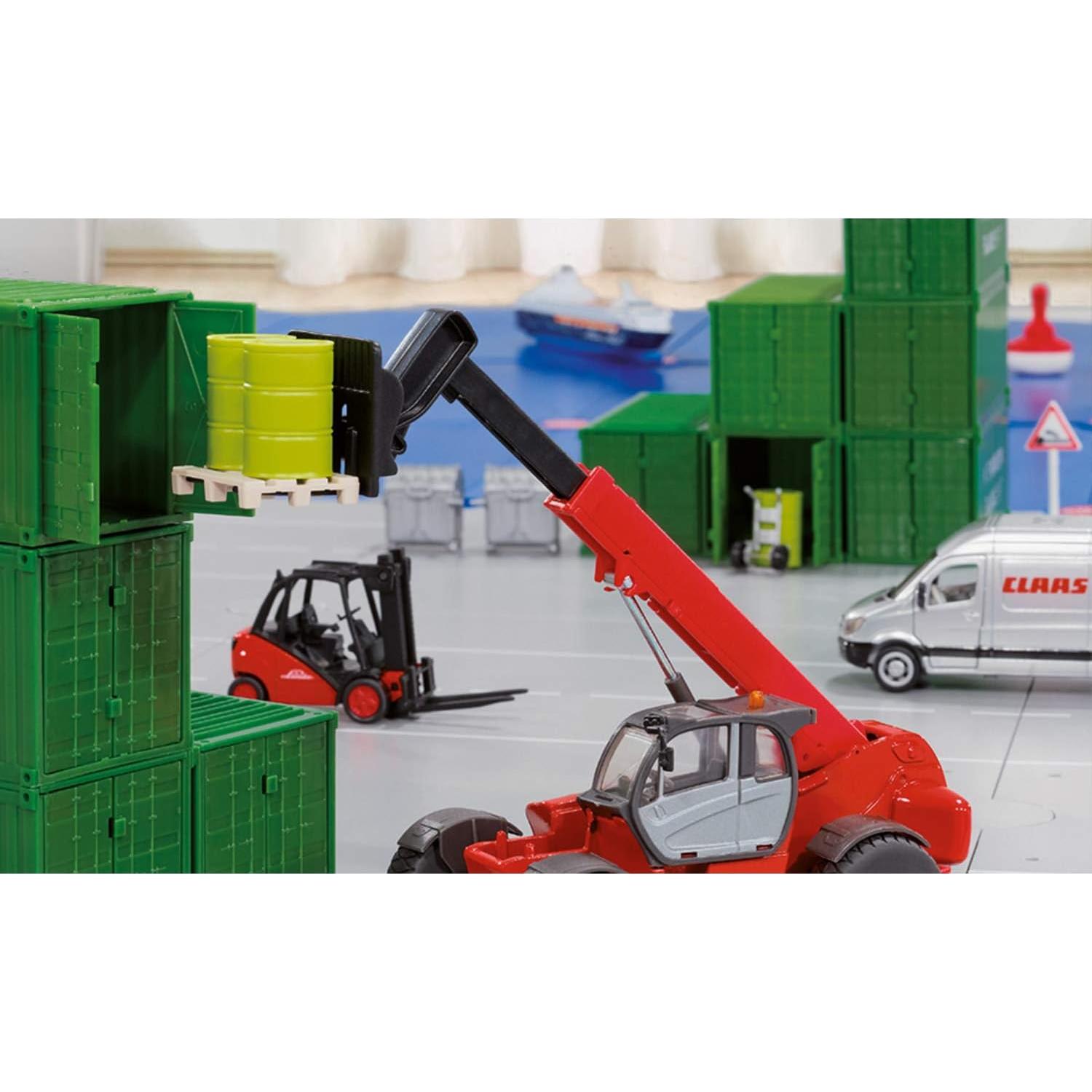 Carretilla Elevadora Linde Siku 1722 Metal 1:50 con 2 Palets