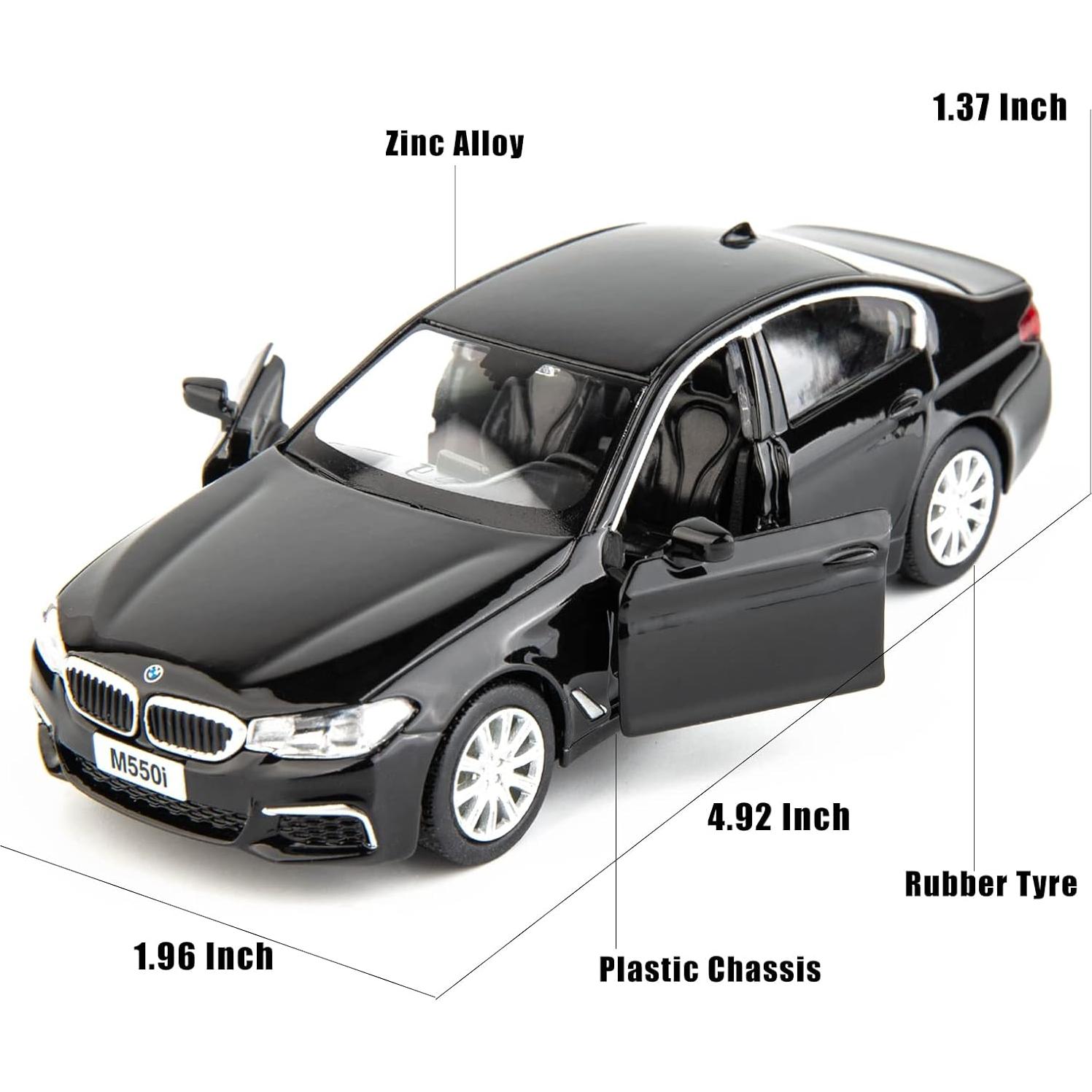 BMW M550i Coche de Juguete 1:36 Retroceso Negro RMZ City