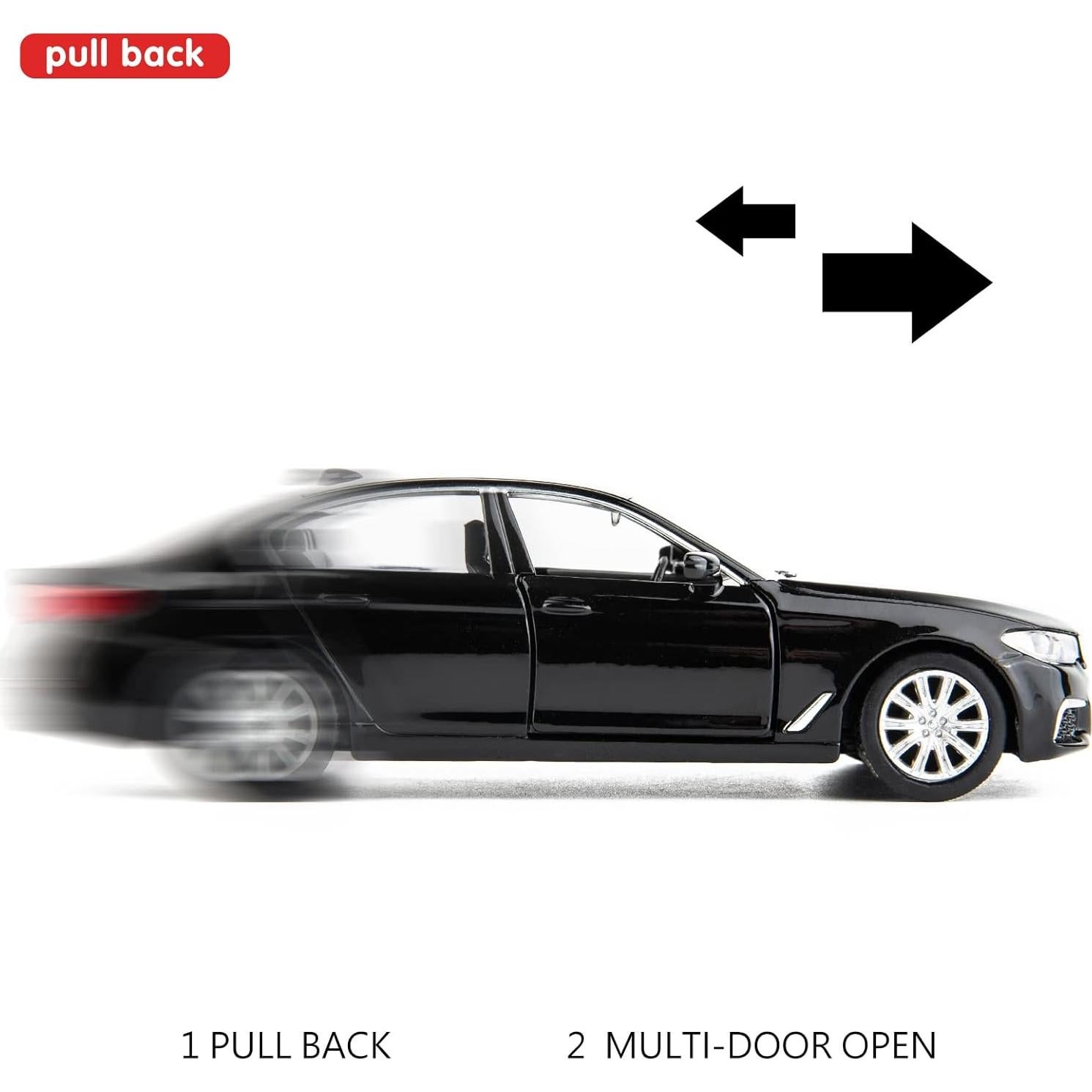 BMW M550i Coche de Juguete 1:36 Retroceso Negro RMZ City