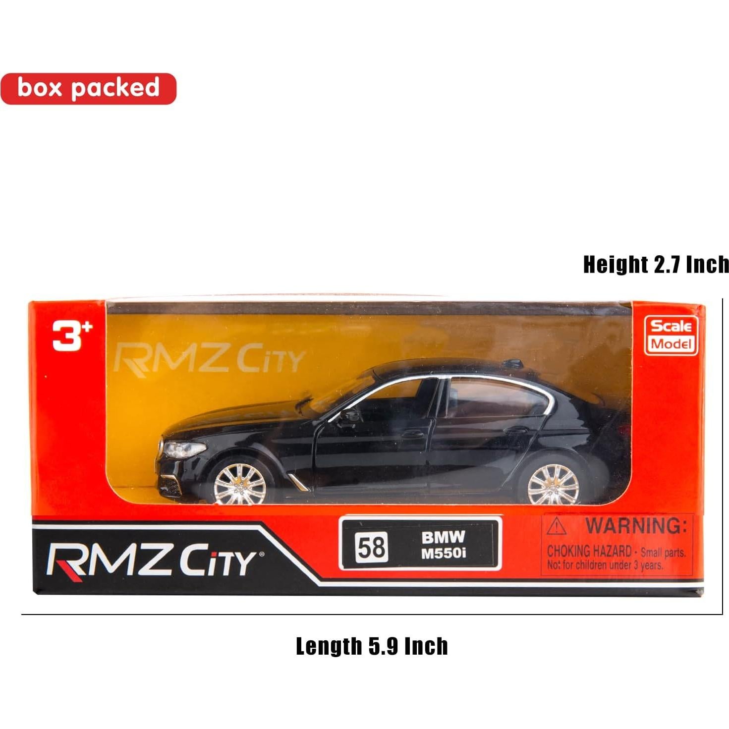 BMW M550i Coche de Juguete 1:36 Retroceso Negro RMZ City