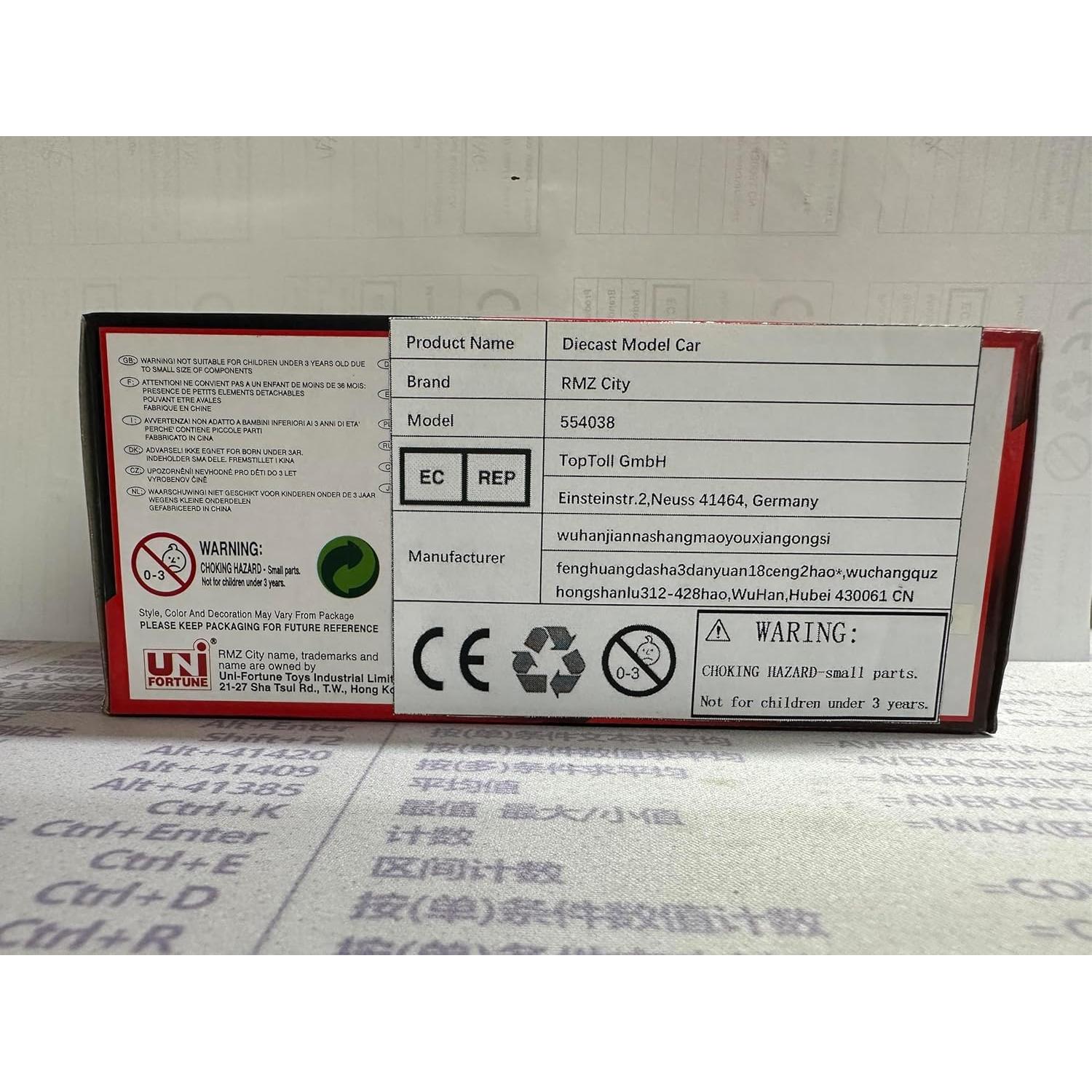 BMW M550i Coche de Juguete 1:36 Retroceso Negro RMZ City