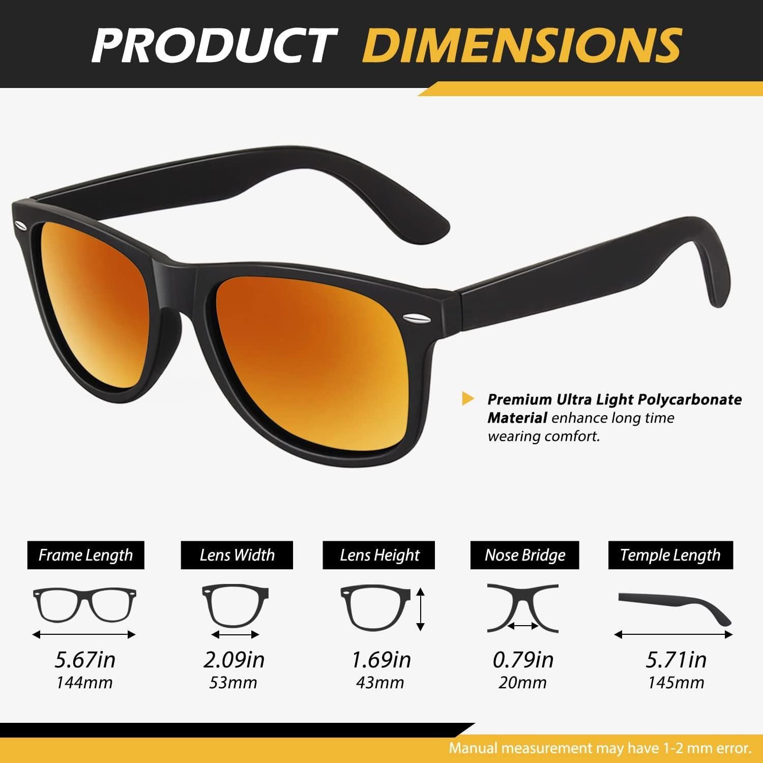 Gafas de sol polarizadas LINVO para hombres, diseño retro 80s