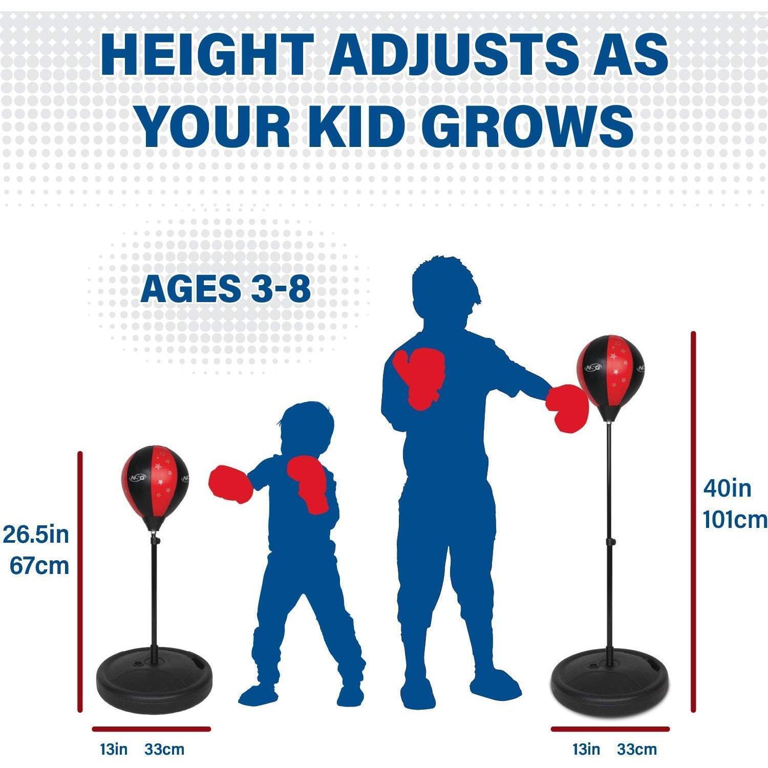 Bolsa de Boxeo NSG con Guantes Junior y Base Ajustable