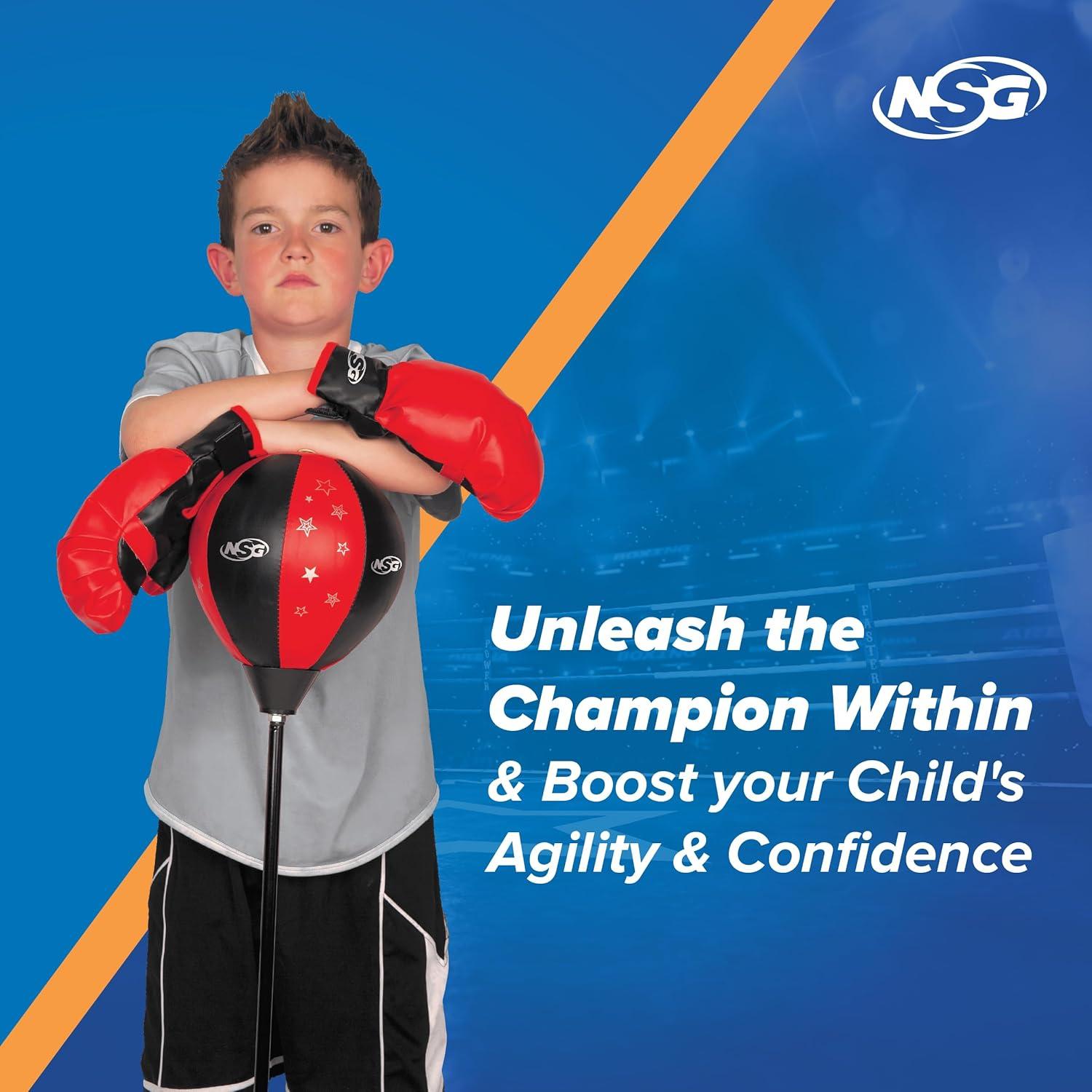 Bolsa de Boxeo NSG con Guantes Junior y Base Ajustable