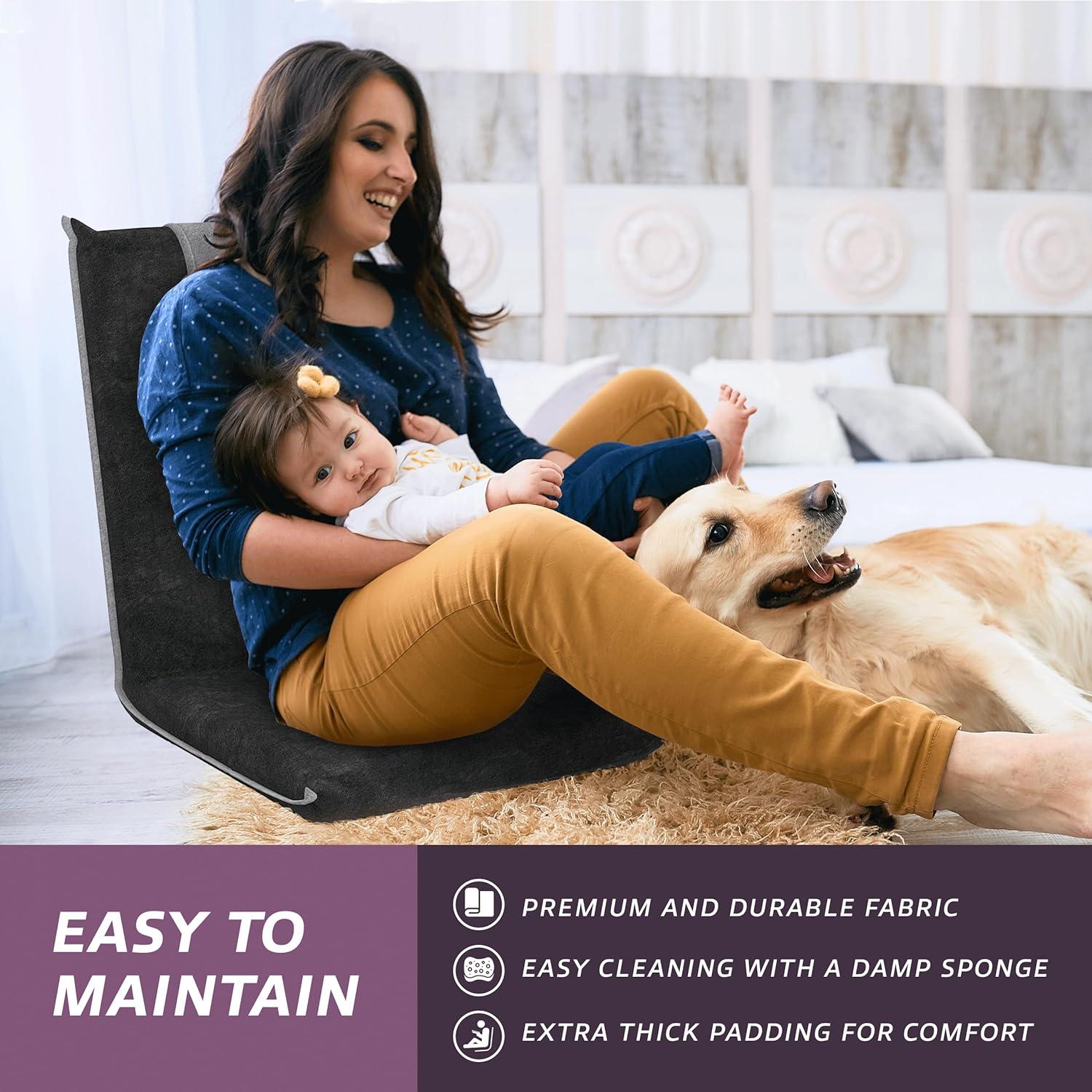 Silla de Suelo Plegable bonVIVO II Beige y Cognac - 2.72 kg