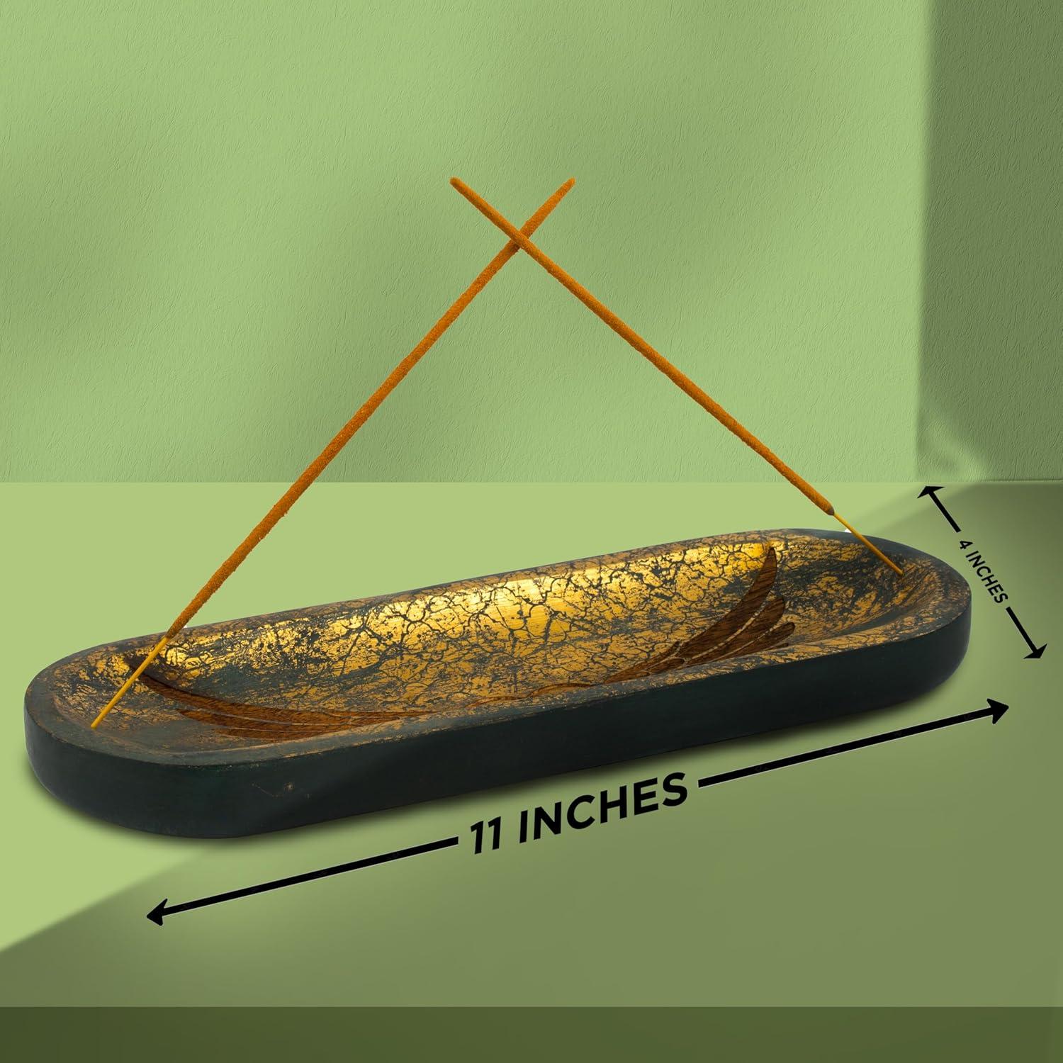 Soporte de Incienso Raajsee Tallado a Mano 27.94x10.16 cm