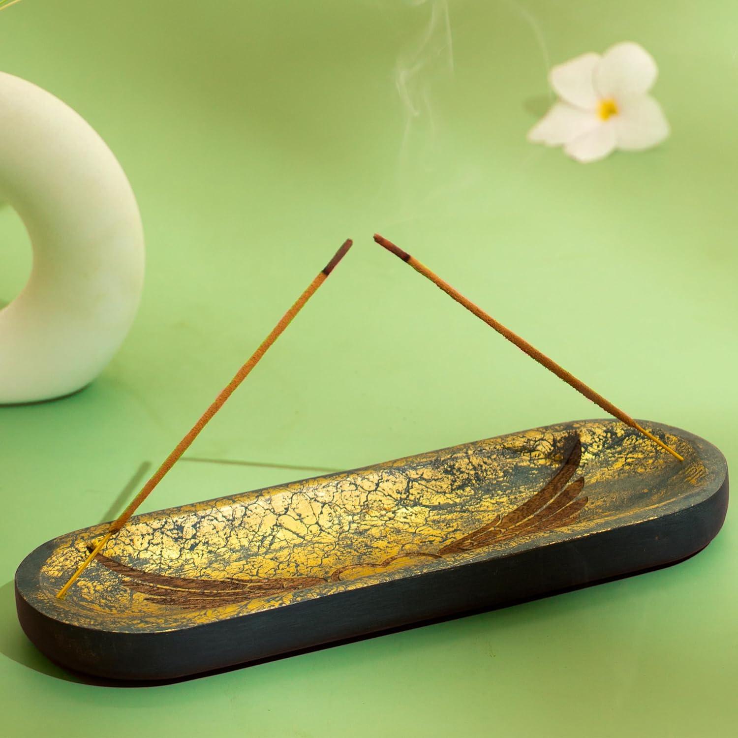 Soporte de Incienso Raajsee Tallado a Mano 27.94x10.16 cm