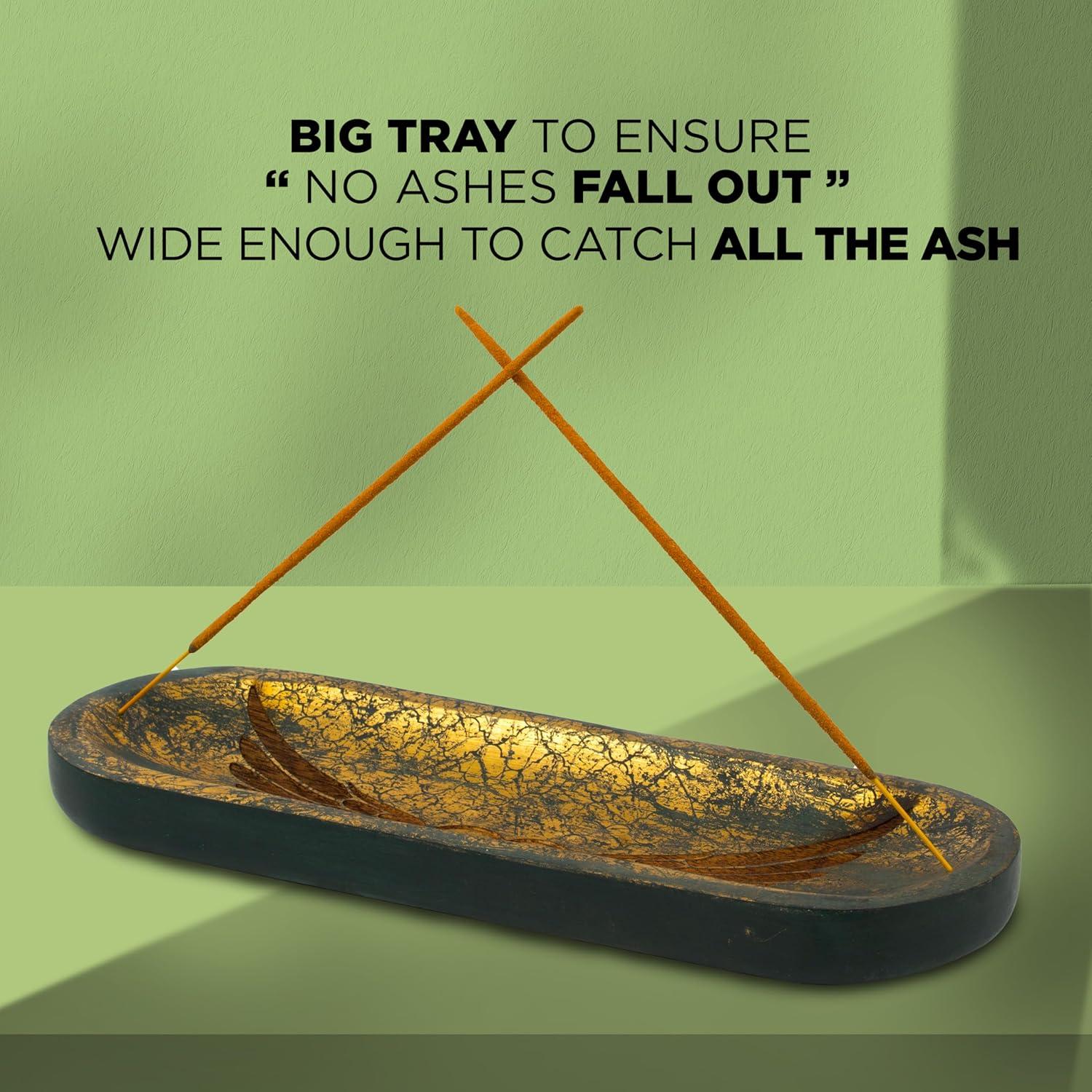 Soporte de Incienso Raajsee Tallado a Mano 27.94x10.16 cm