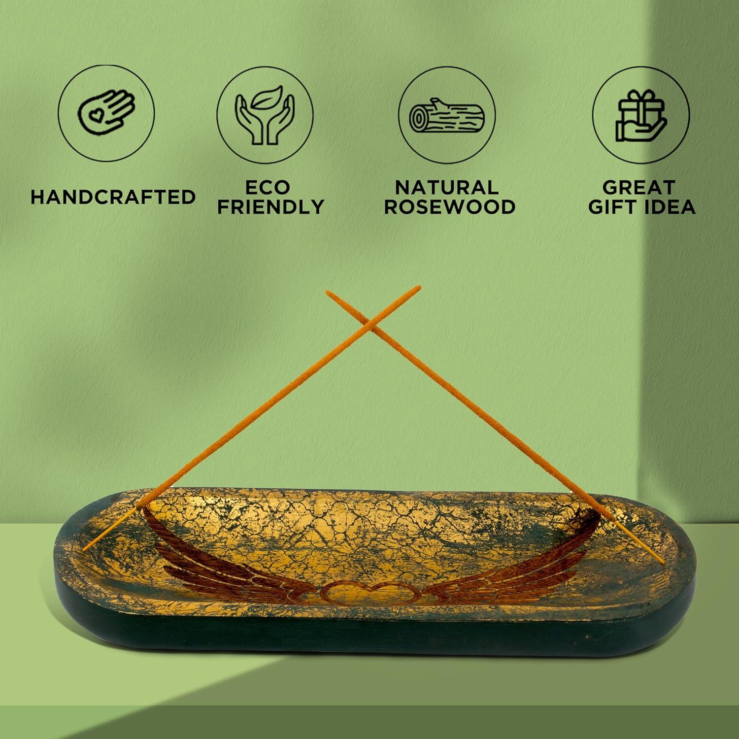 Soporte de Incienso Raajsee Tallado a Mano 27.94x10.16 cm