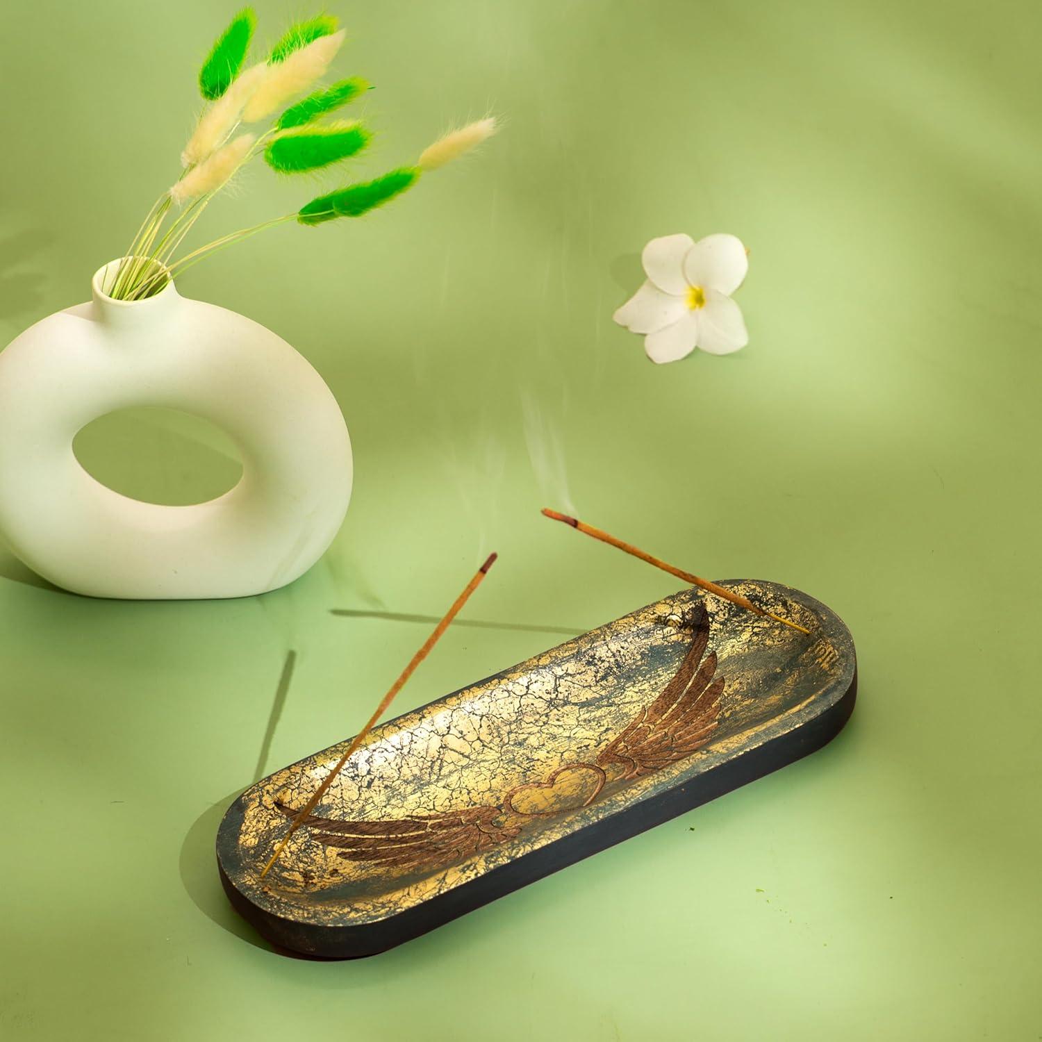 Soporte de Incienso Raajsee Tallado a Mano 27.94x10.16 cm