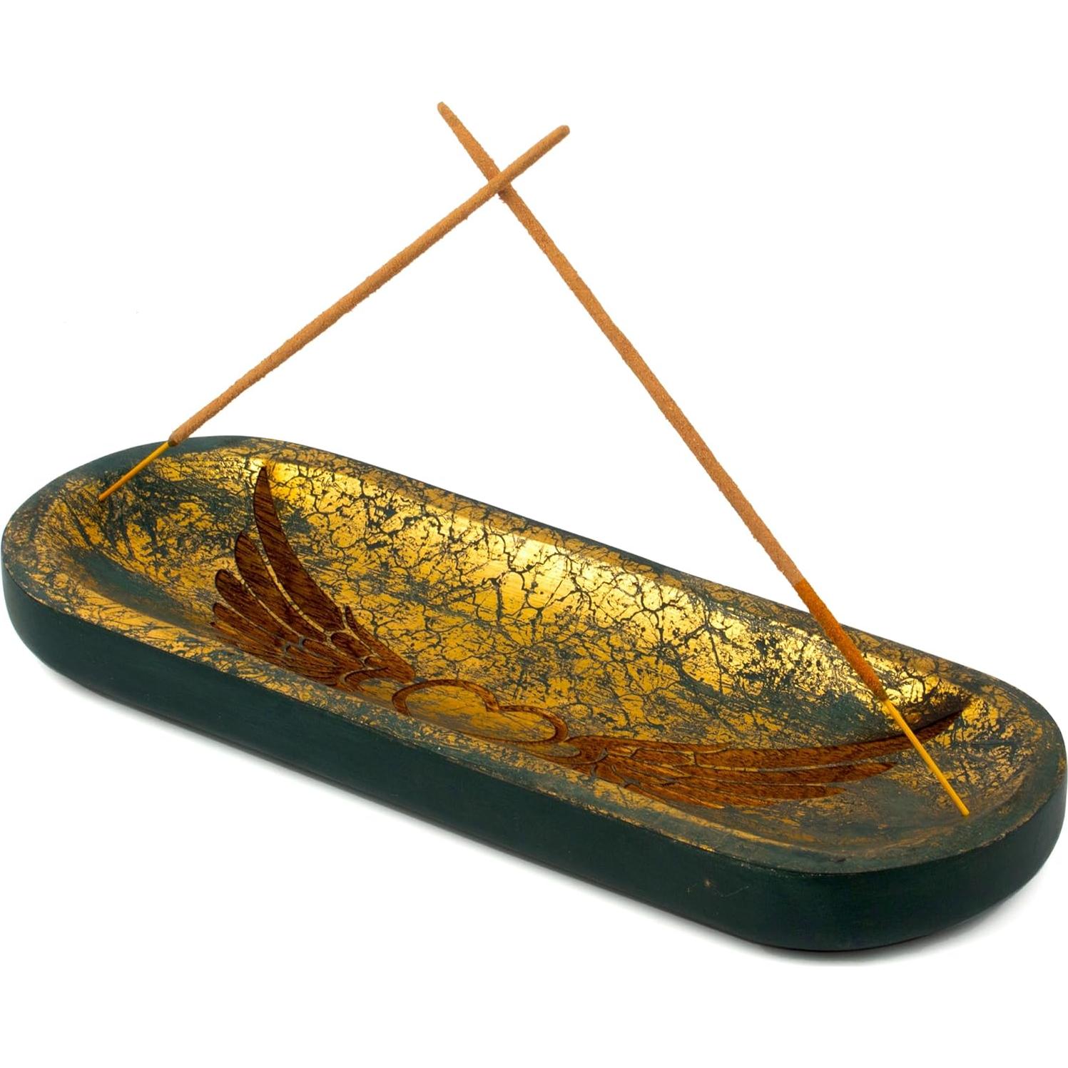 Soporte de Incienso Raajsee Tallado a Mano 27.94x10.16 cm