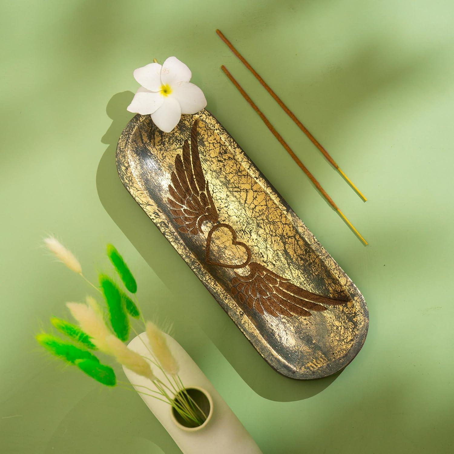 Soporte de Incienso Raajsee Tallado a Mano 27.94x10.16 cm