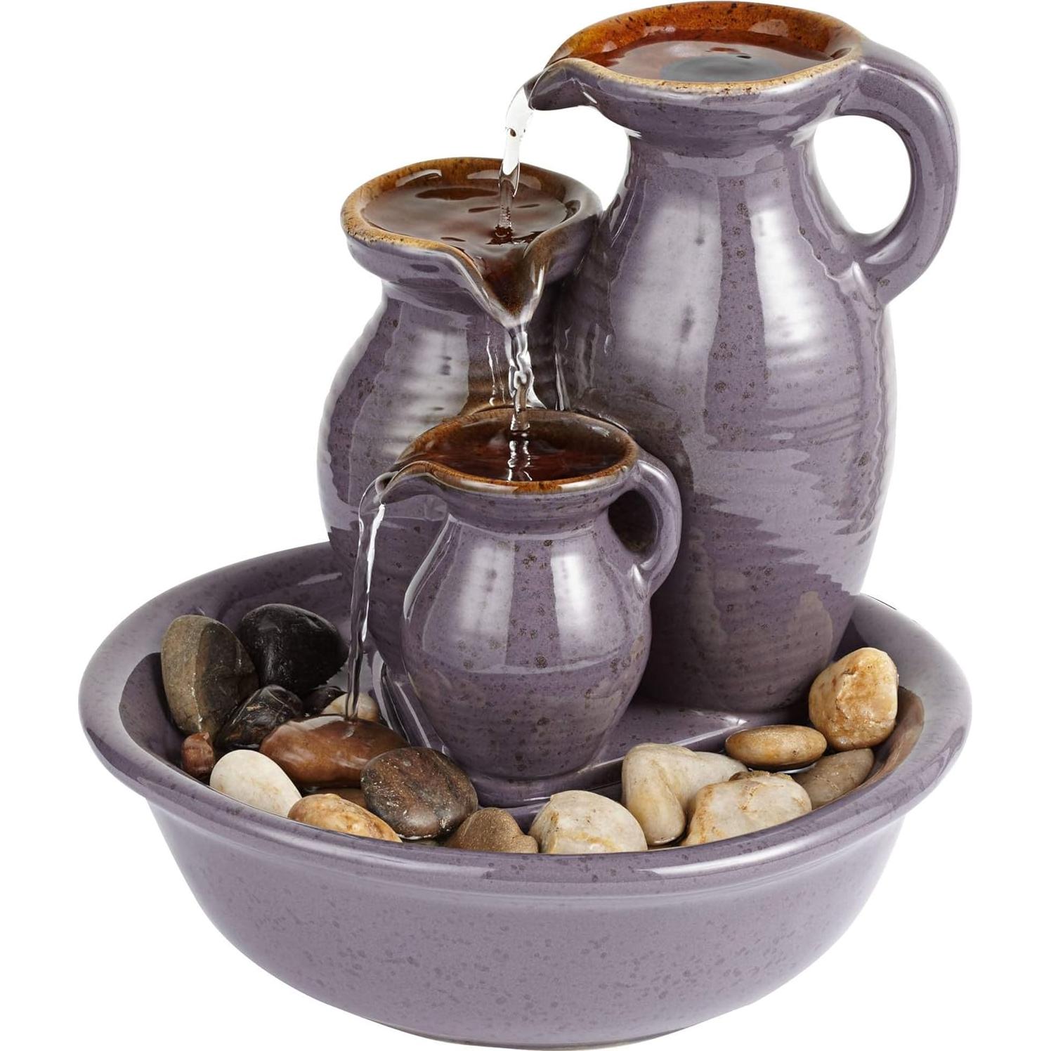 Fuente de Mesa Cerámica John Timberland 23 cm 3 Jarras Decorativa