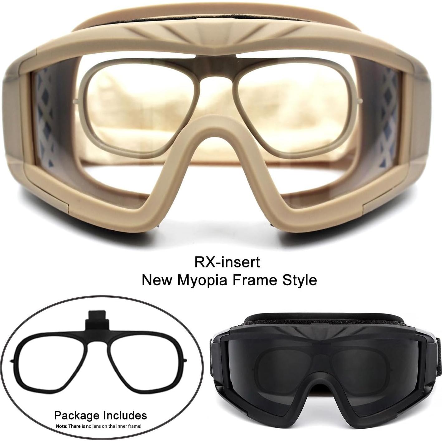 Gafas Tácticas SPOSUNE Anti Niebla con 3 Lentes Intercambiables