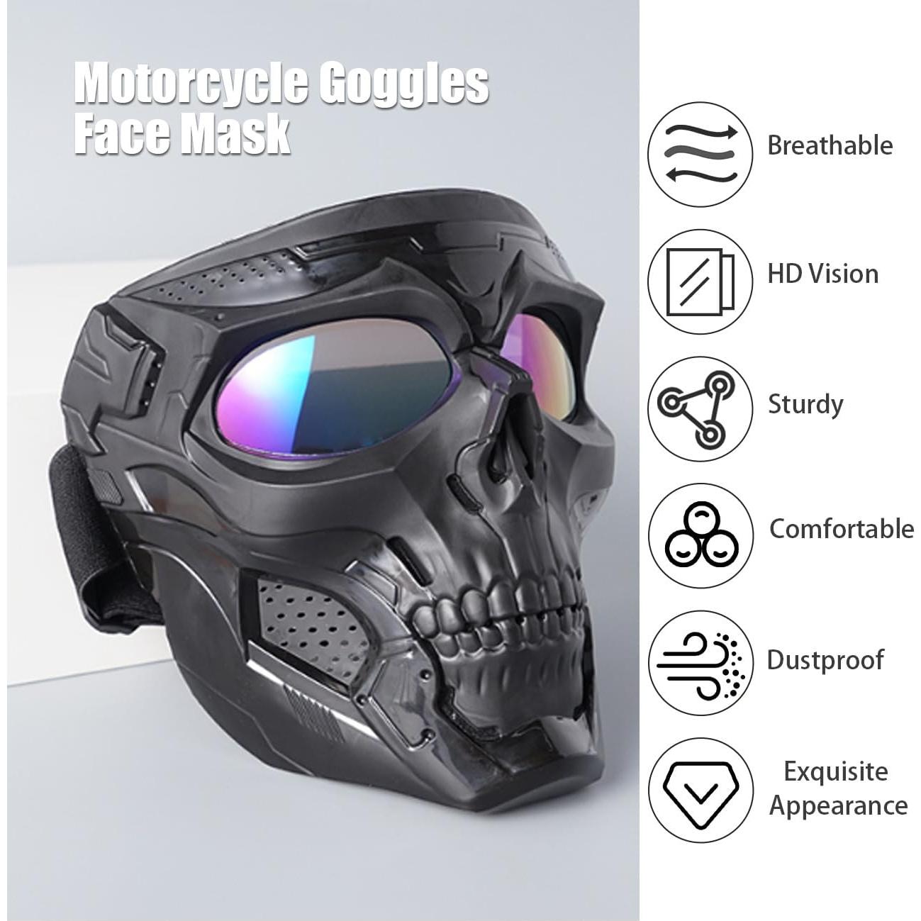 Gafas de Motocicleta Wokyo Anti Niebla con Máscara Facial