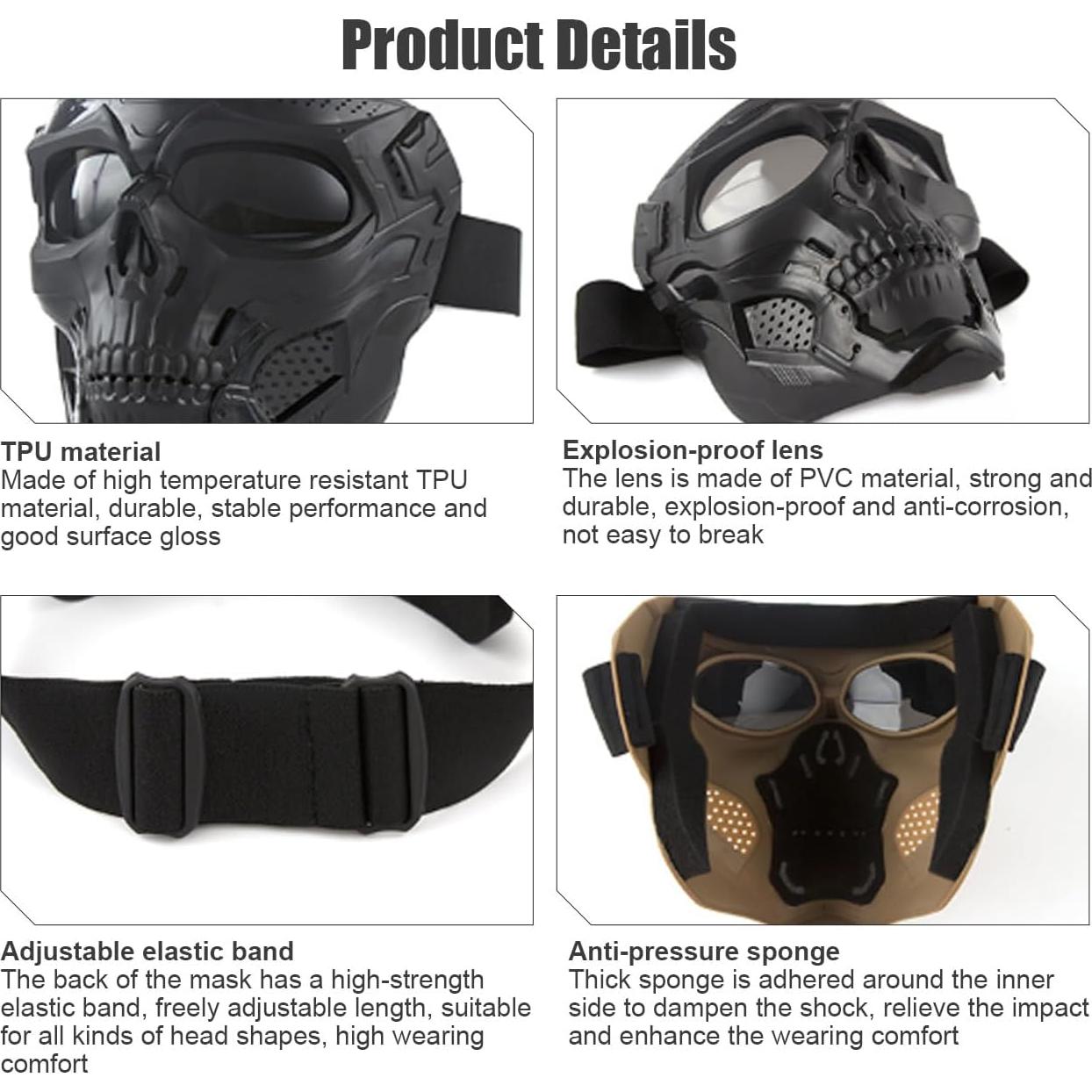 Gafas de Motocicleta Wokyo Anti Niebla con Máscara Facial