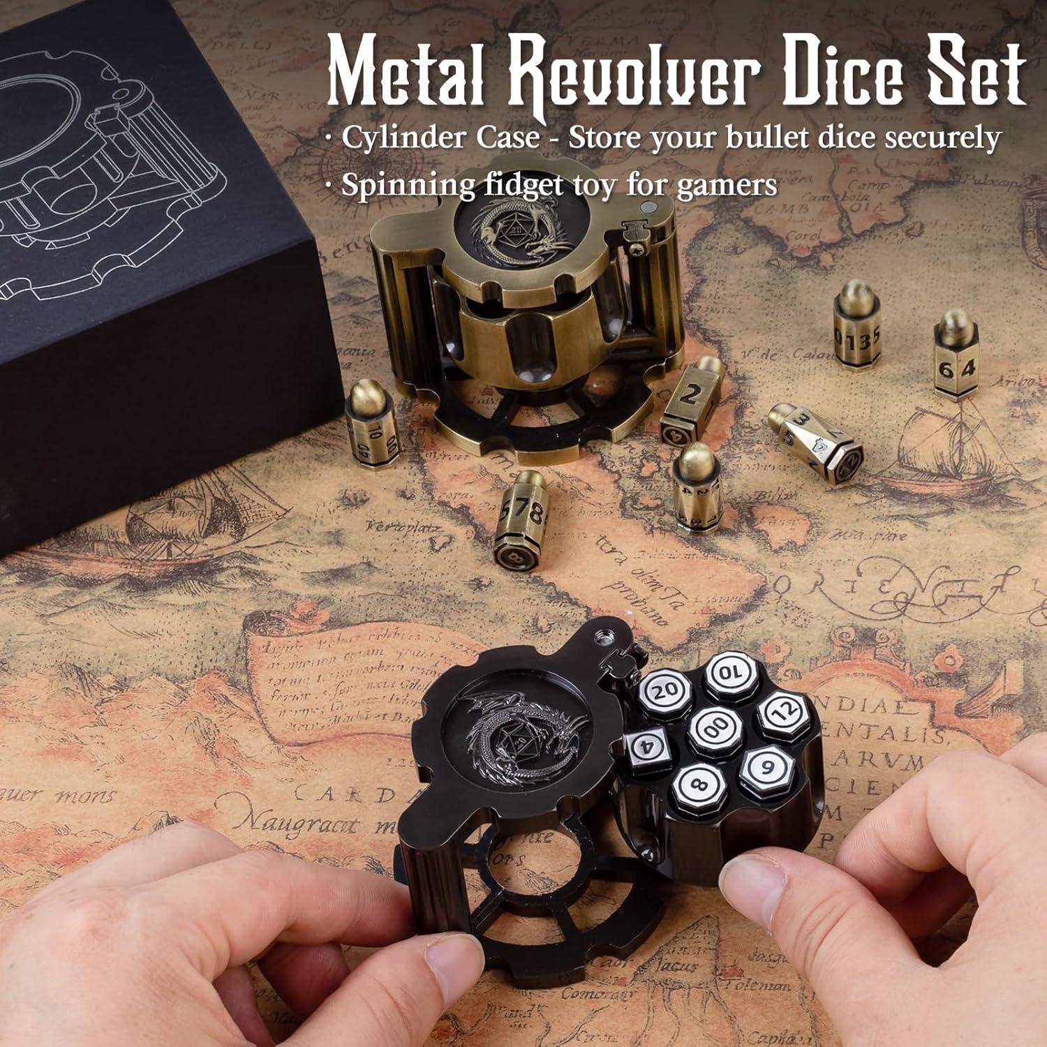 Juego de Dados Poliedricos de Metal Aloftopz 7 Piezas Cyberpunk