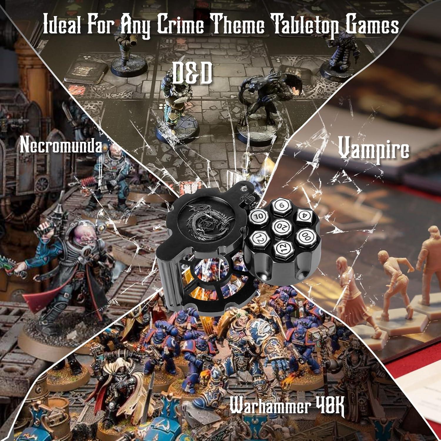 Juego de Dados Poliedricos de Metal Aloftopz 7 Piezas Cyberpunk