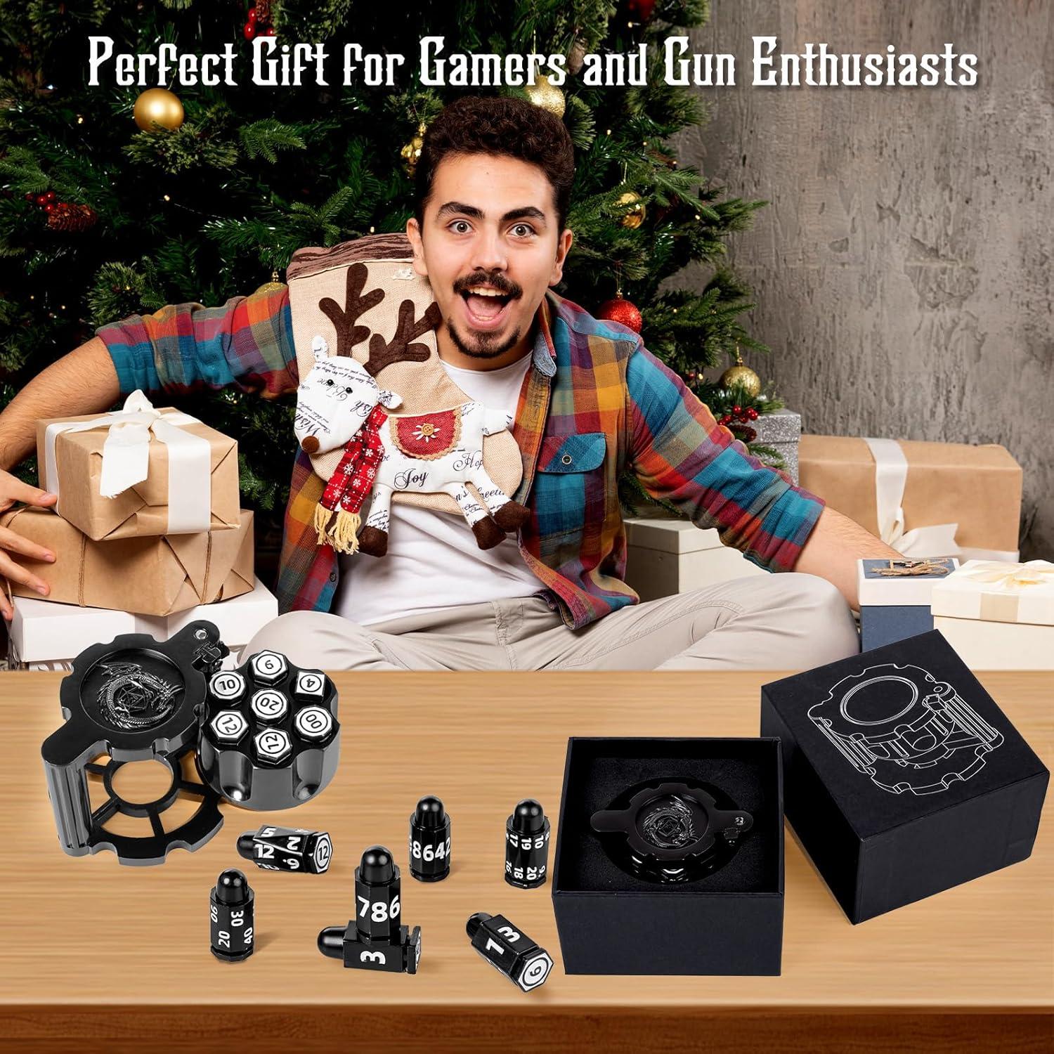 Juego de Dados Poliedricos de Metal Aloftopz 7 Piezas Cyberpunk