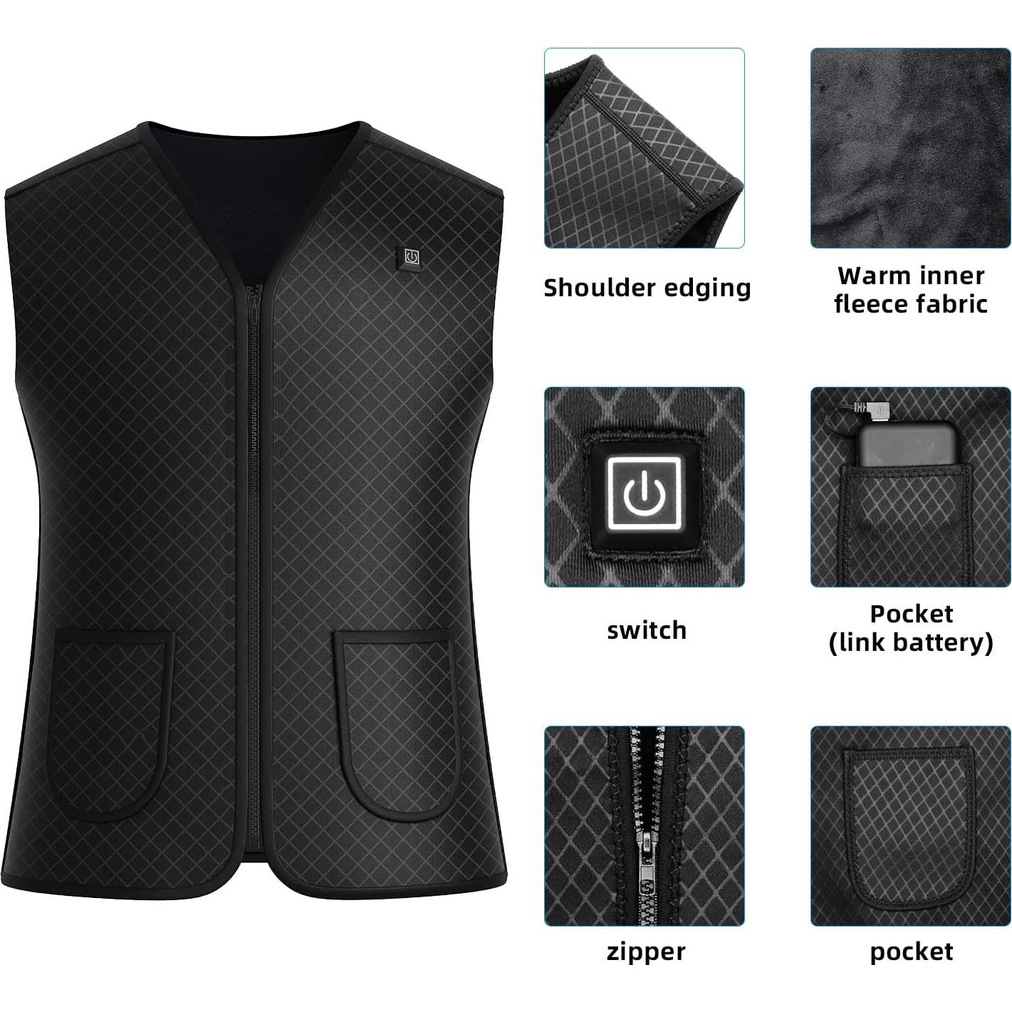 Chaleco Térmico Unisex Anbero con Batería Recargable 10000mAh