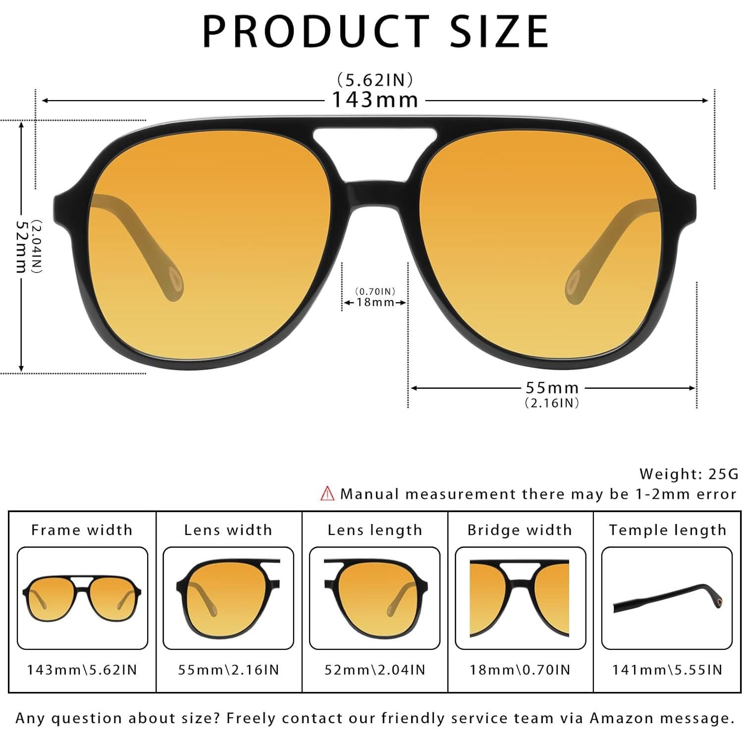 Gafas de Sol Retro Cuadradas YDAOWKN UV400 Unisex