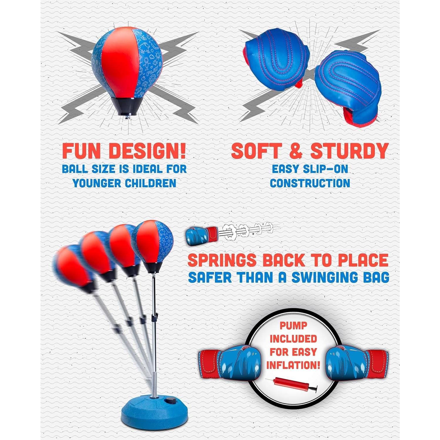 Saco de Boxeo para Niños TechTools con Guantes y Soporte Ajustable