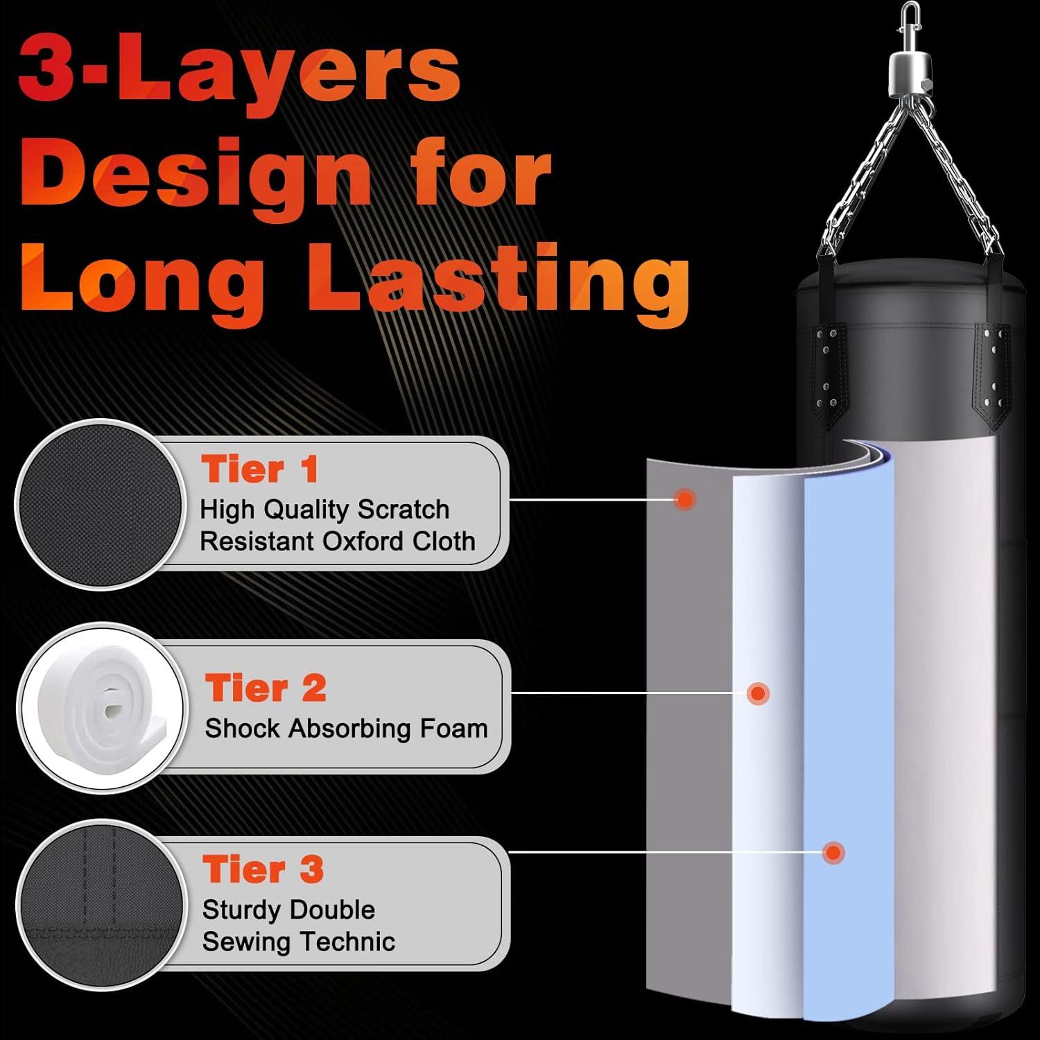 Bolsa de Boxeo 4FT vkahaak + Guantes 12oz + Accesorios