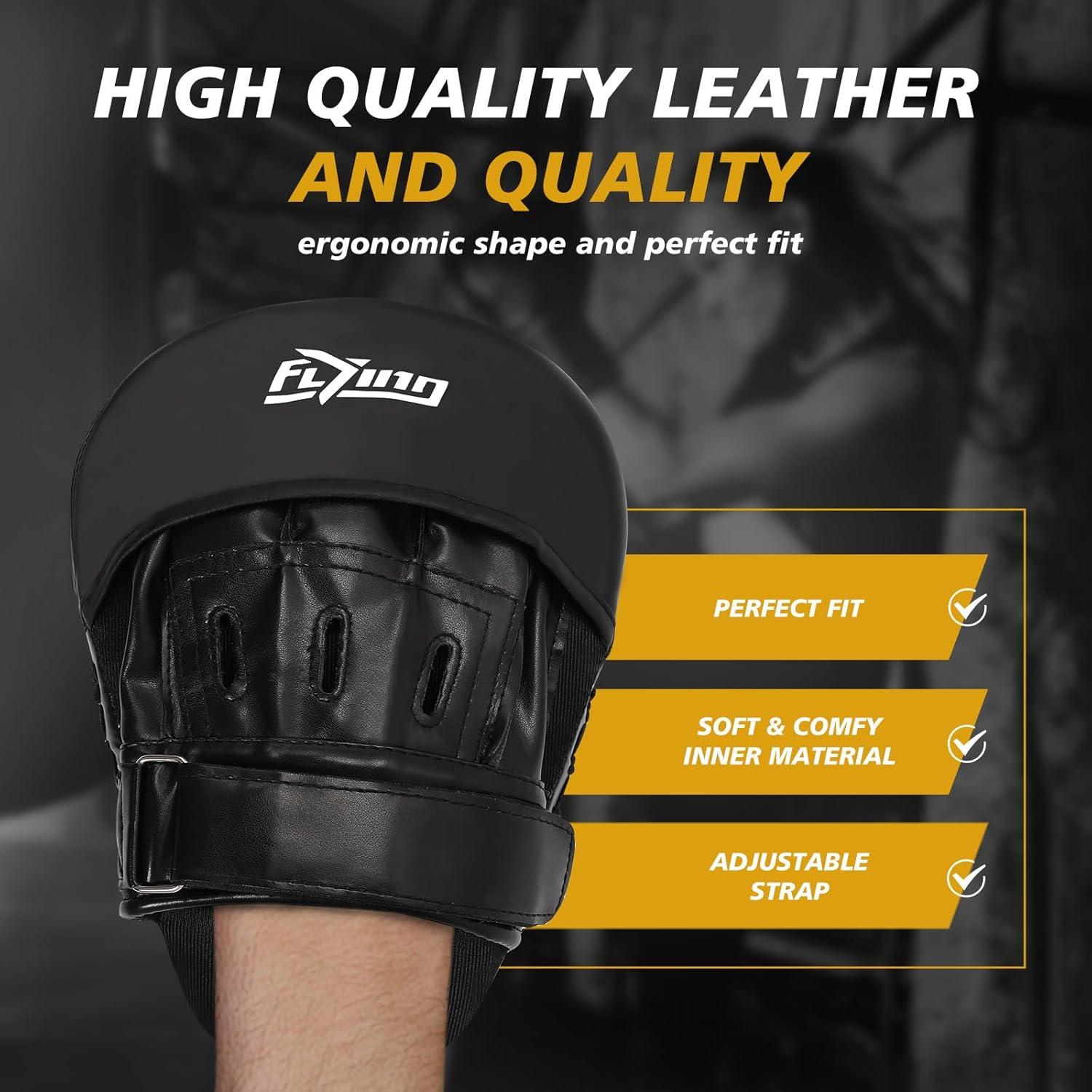 Mitones de Boxeo FIVING - Almohadillas de Cuero PU Unisex