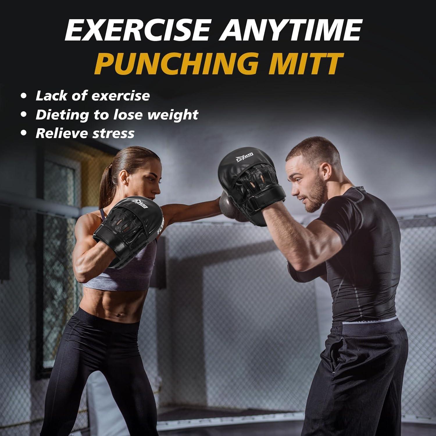 Mitones de Boxeo FIVING - Almohadillas de Cuero PU Unisex