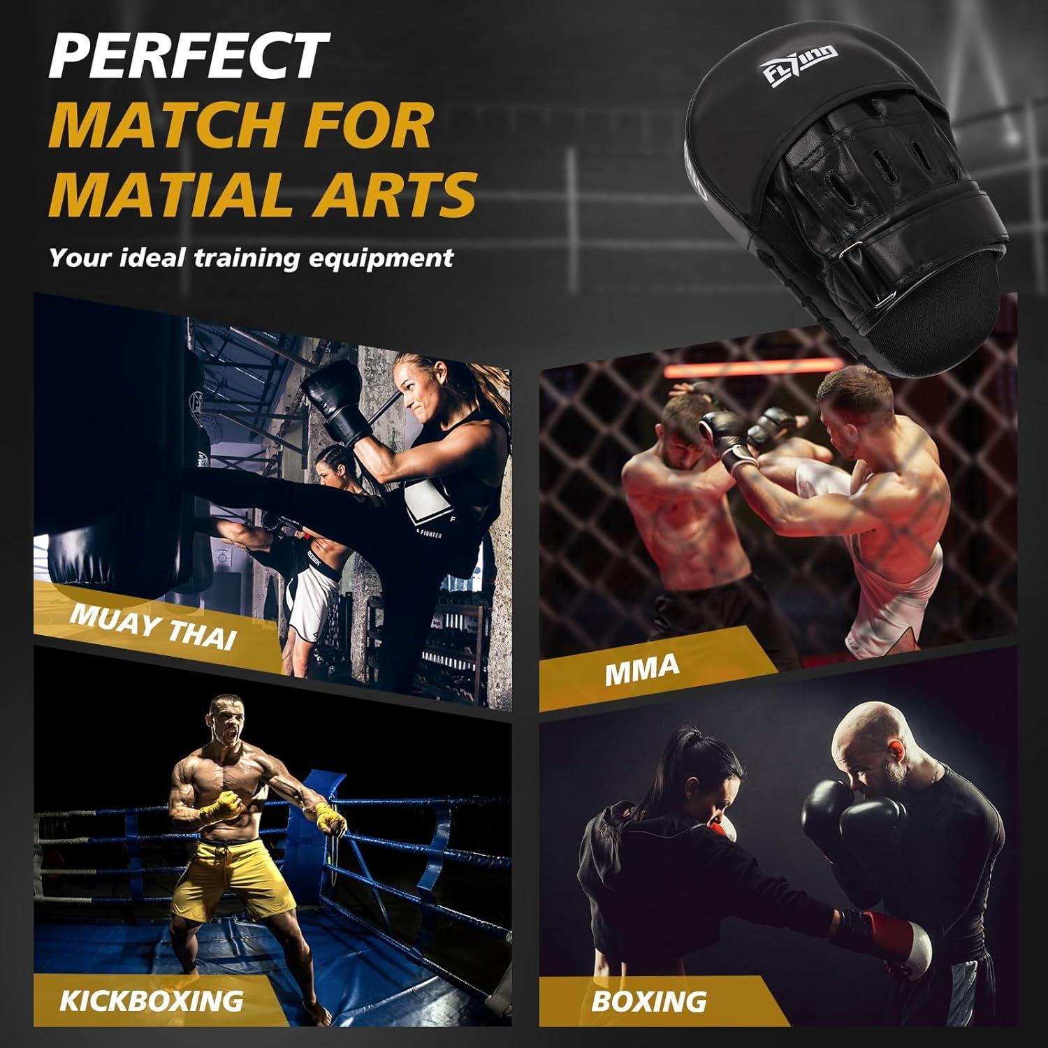 Mitones de Boxeo FIVING - Almohadillas de Cuero PU Unisex