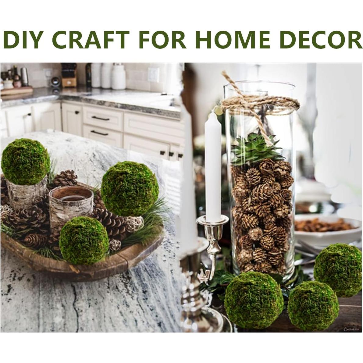 Bolas de Musgo Artificial Usmola 18pcs Verde 3.2" y 2"