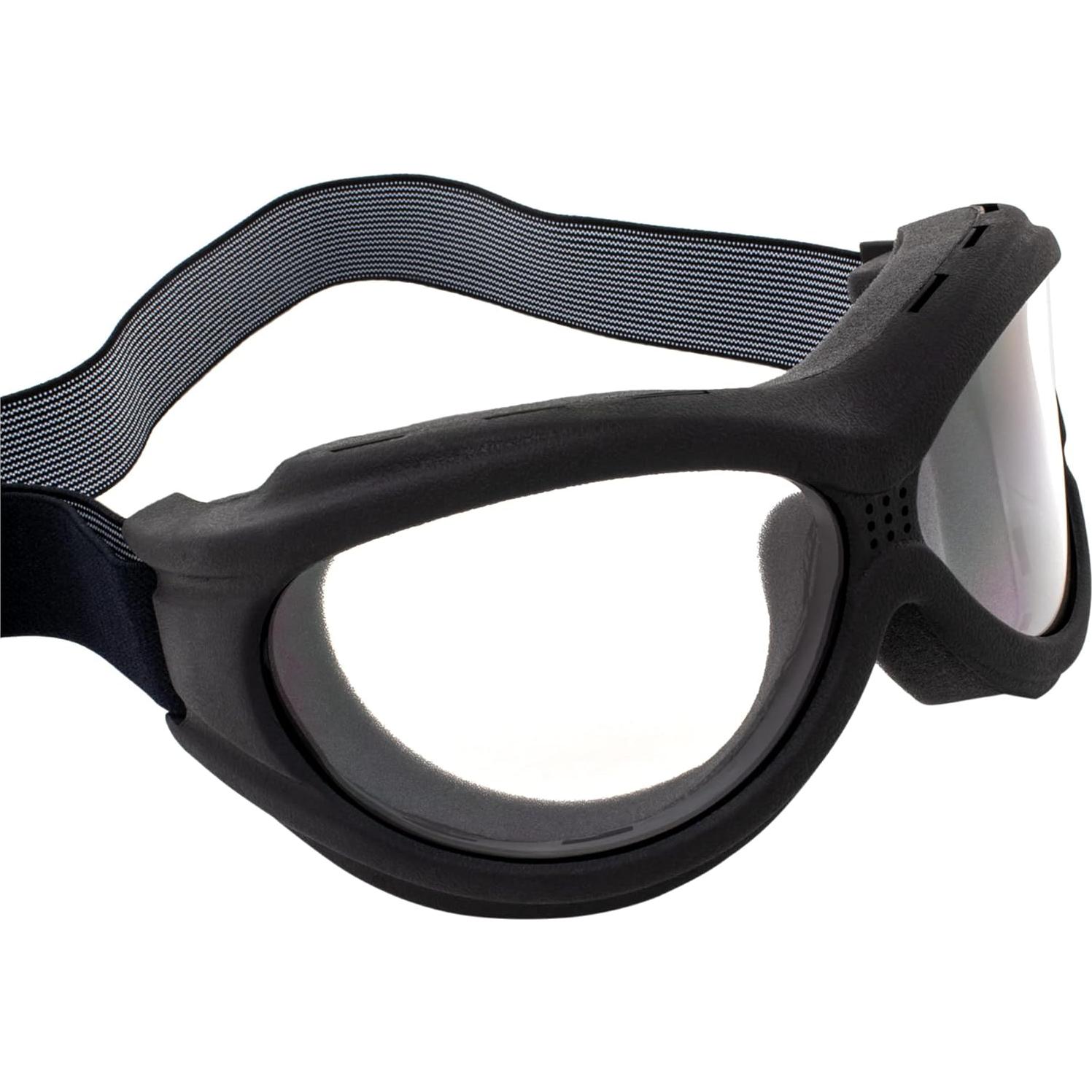 Gafas de Motocicleta Global Vision Big Ben - Marco Negro, Lente Clara