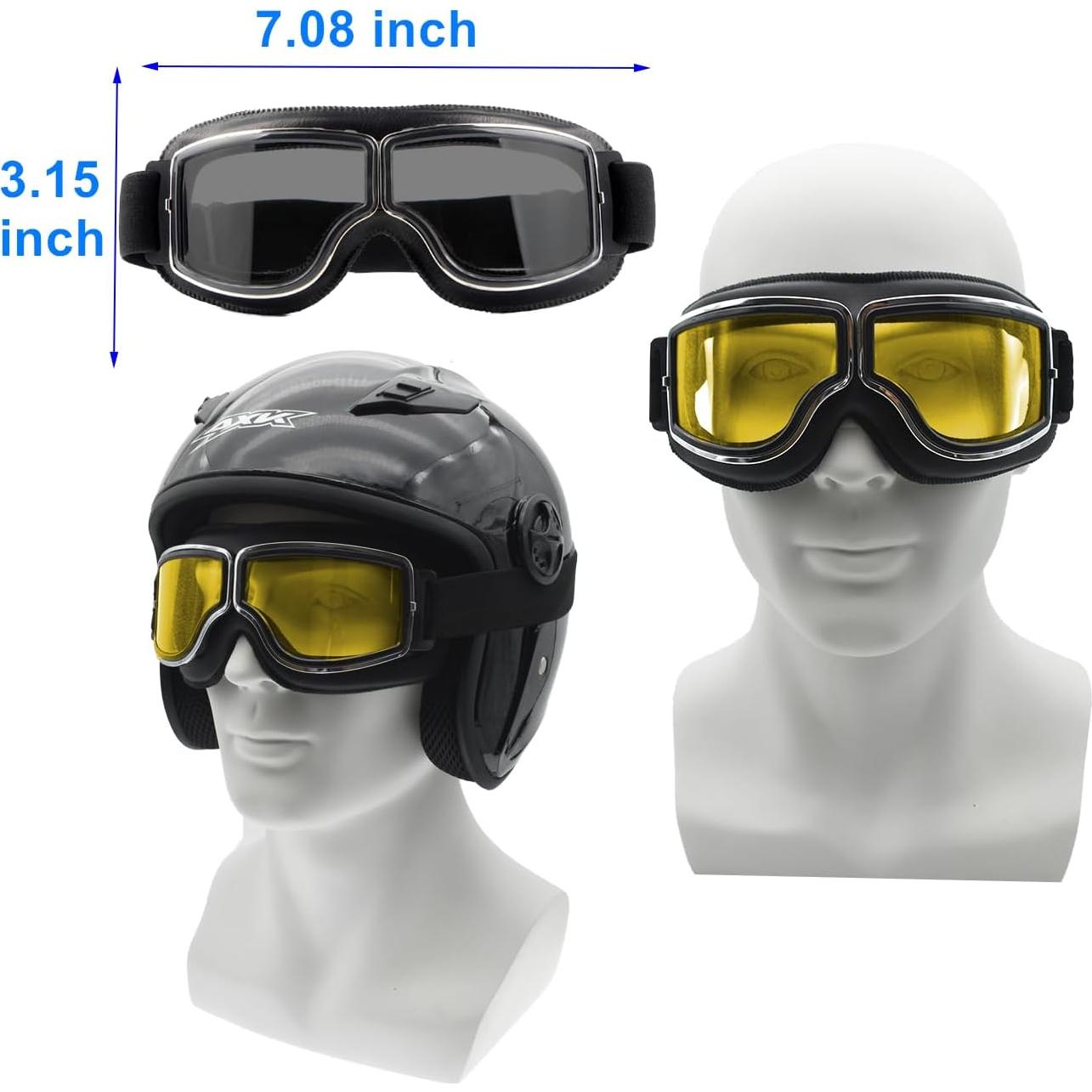 Gafas de Motocicleta Vintage LJDJ - 2 Paquetes Antiempañantes