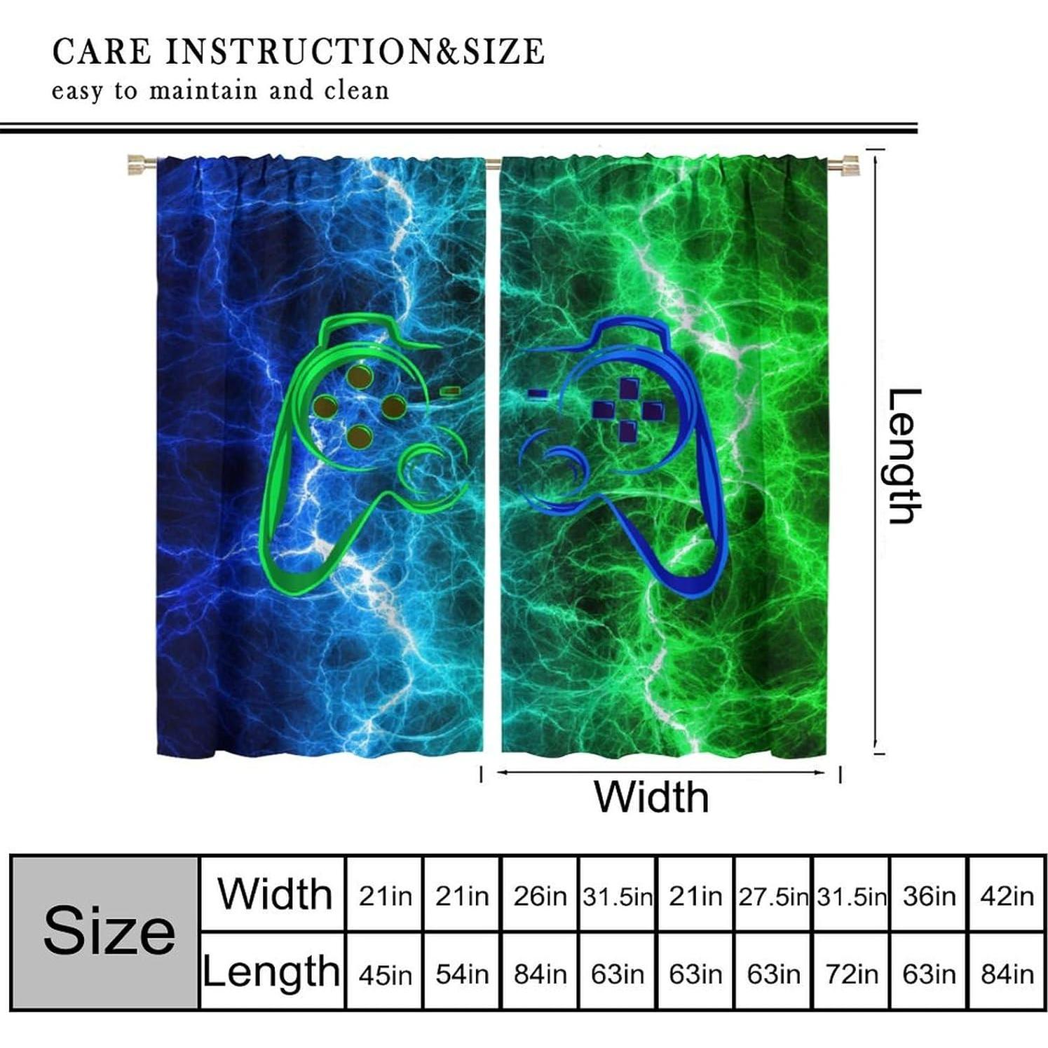 Cortinas Blackout XBDDZSW Juego Azul Verde 2 Paneles 213x213 cm