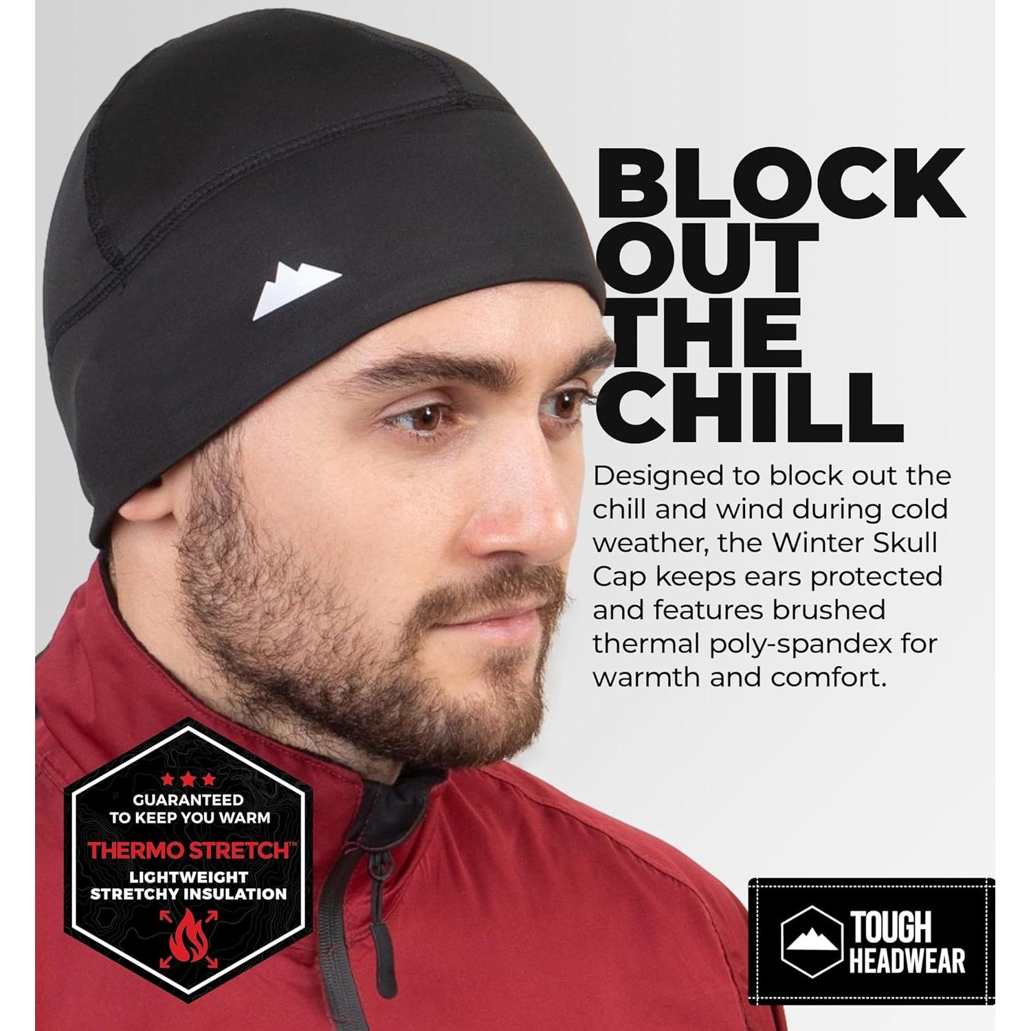 Gorro Térmico Tough Headwear Unisex - Forro de Casco, Negro