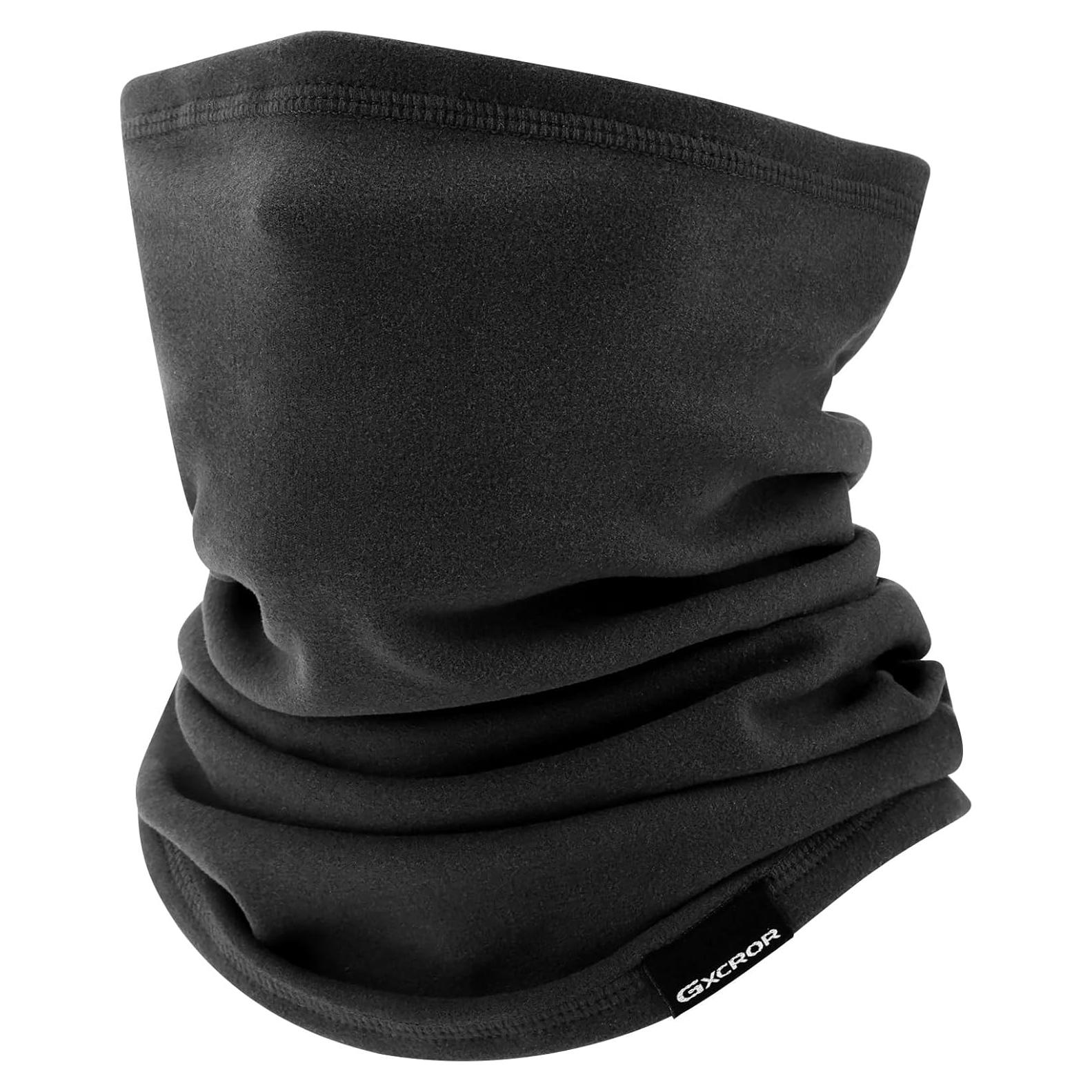 Calentador de Cuello GXCROR Fleece Negro Multifuncional
